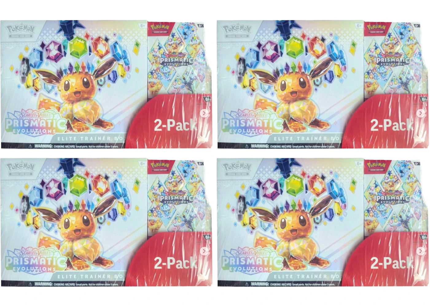 2025 Pokemon Scarlet & Violet Pristmatic Evolutions Elite Trainer Box + Booster Costco Bundle 4X Lot