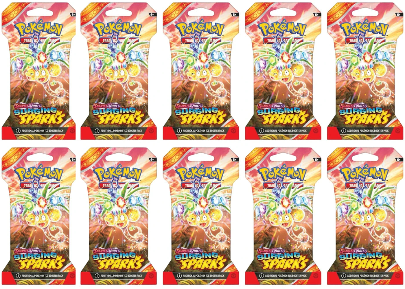 2025 Pokemon Scarlet & Violet Surging Sparks Alolan Exeggutor Sleeved Booster Pack 10X Lot
