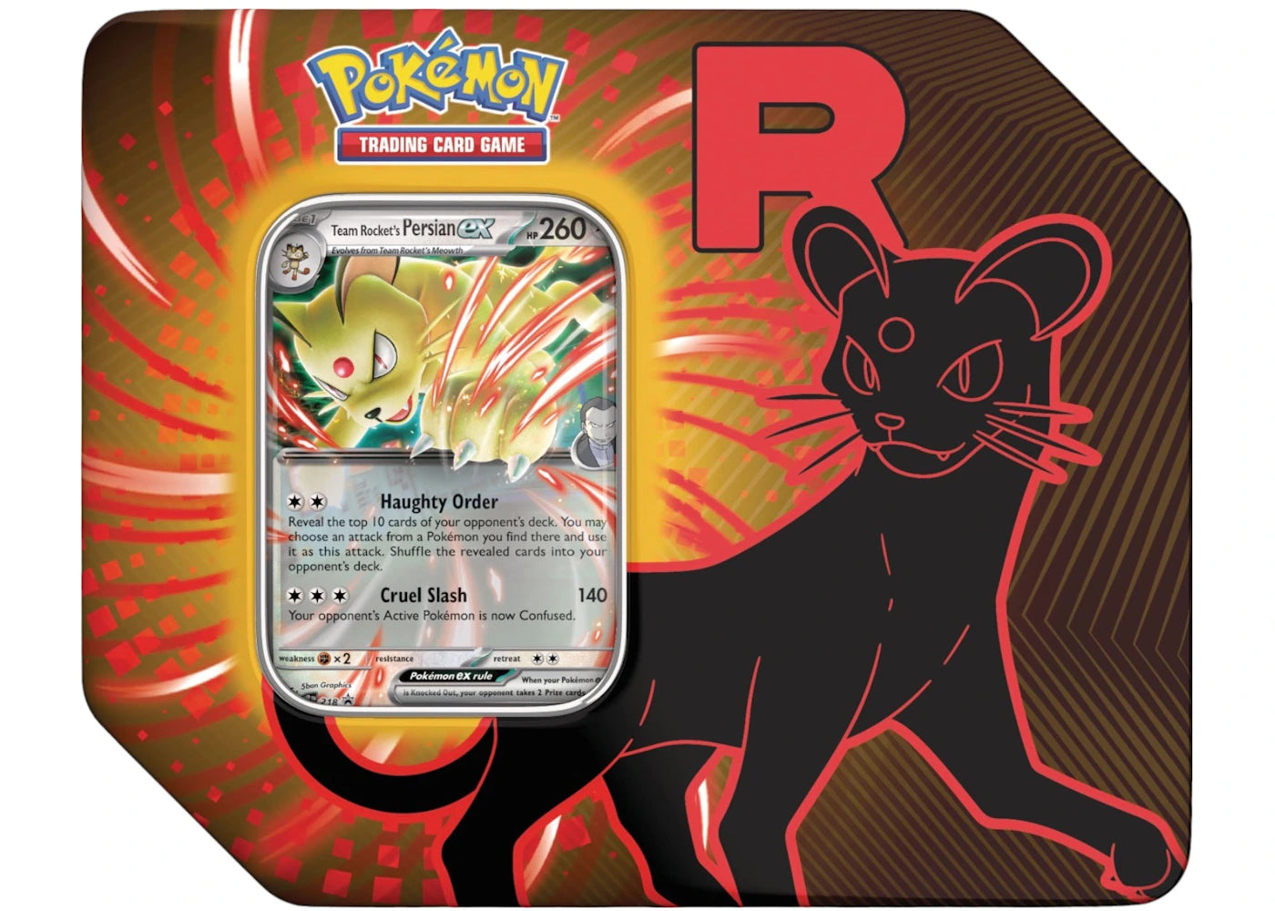 2025 Pokemon Team Rocket Persian Ex Tin Case (Us)