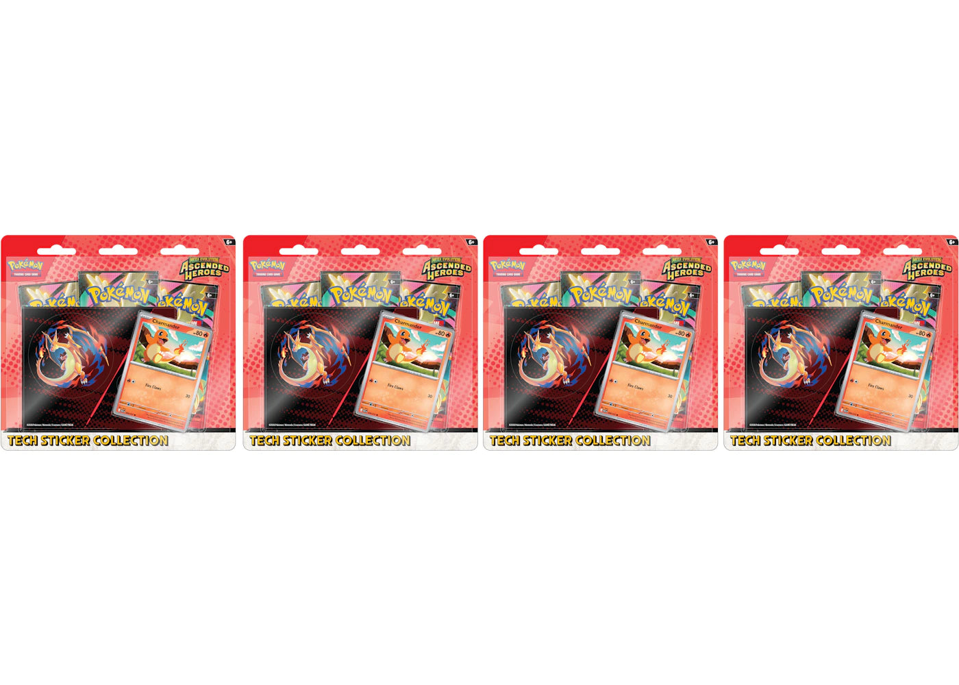 2026 Pokemon Mega Evolution Ascended Heroes Charmander Tech Sticker Collection 4X Lot
