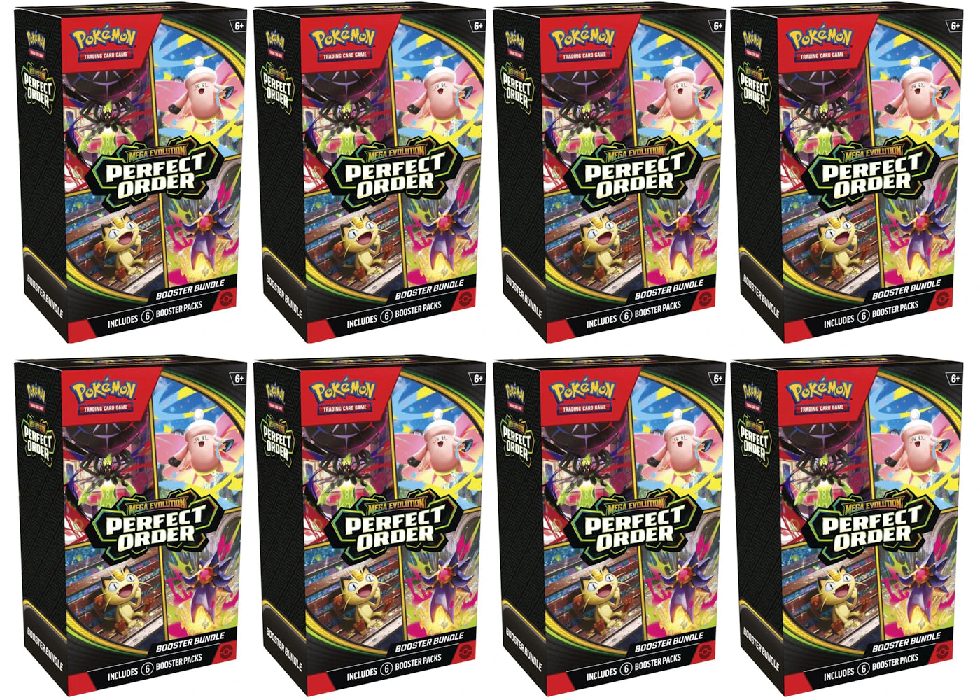2026 Pokemon Mega Evolution Perfect Order Booster Bundle 8X Lot