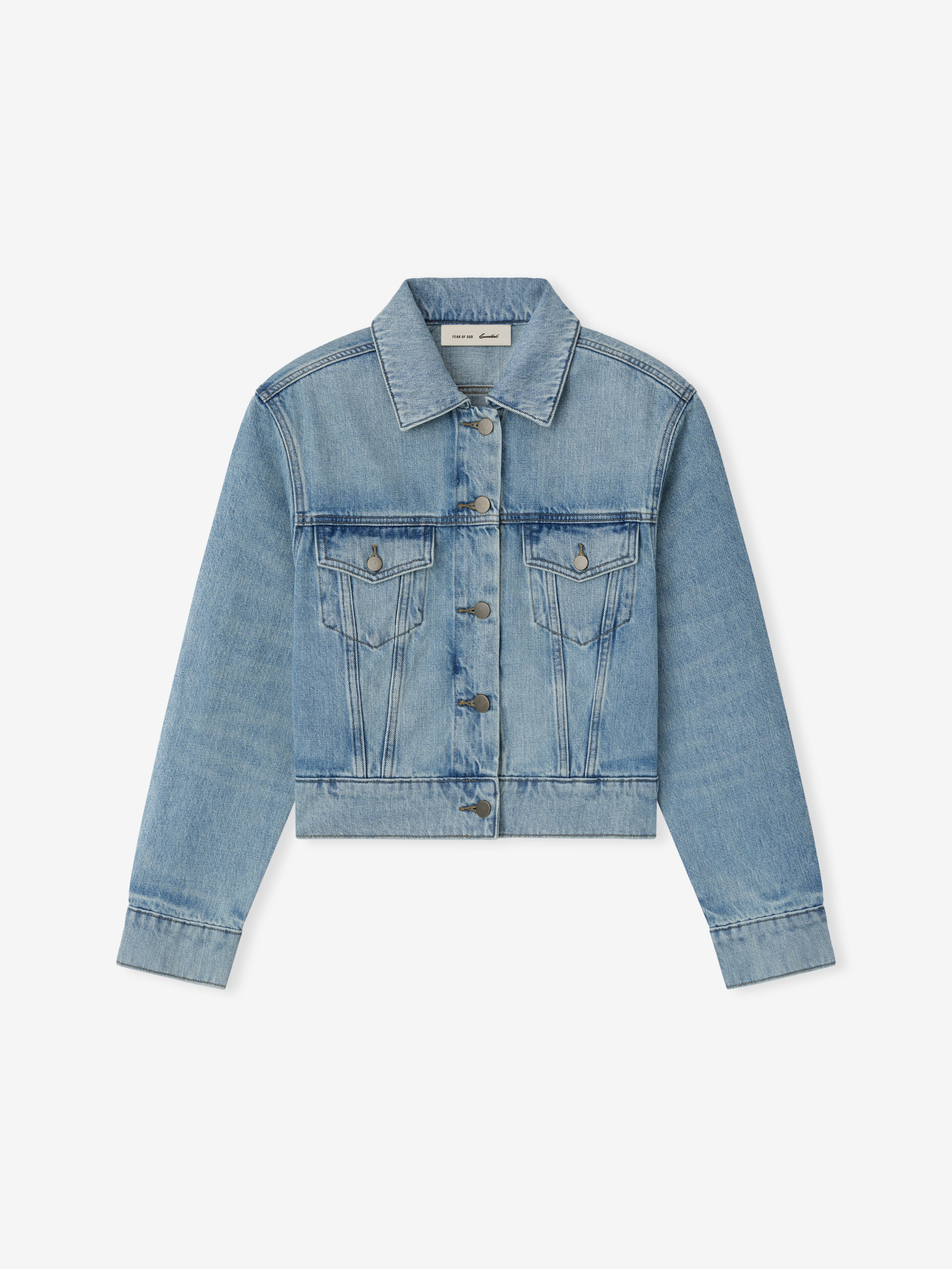 Essentials Womens Denim Trucker Jacket Classic Blue