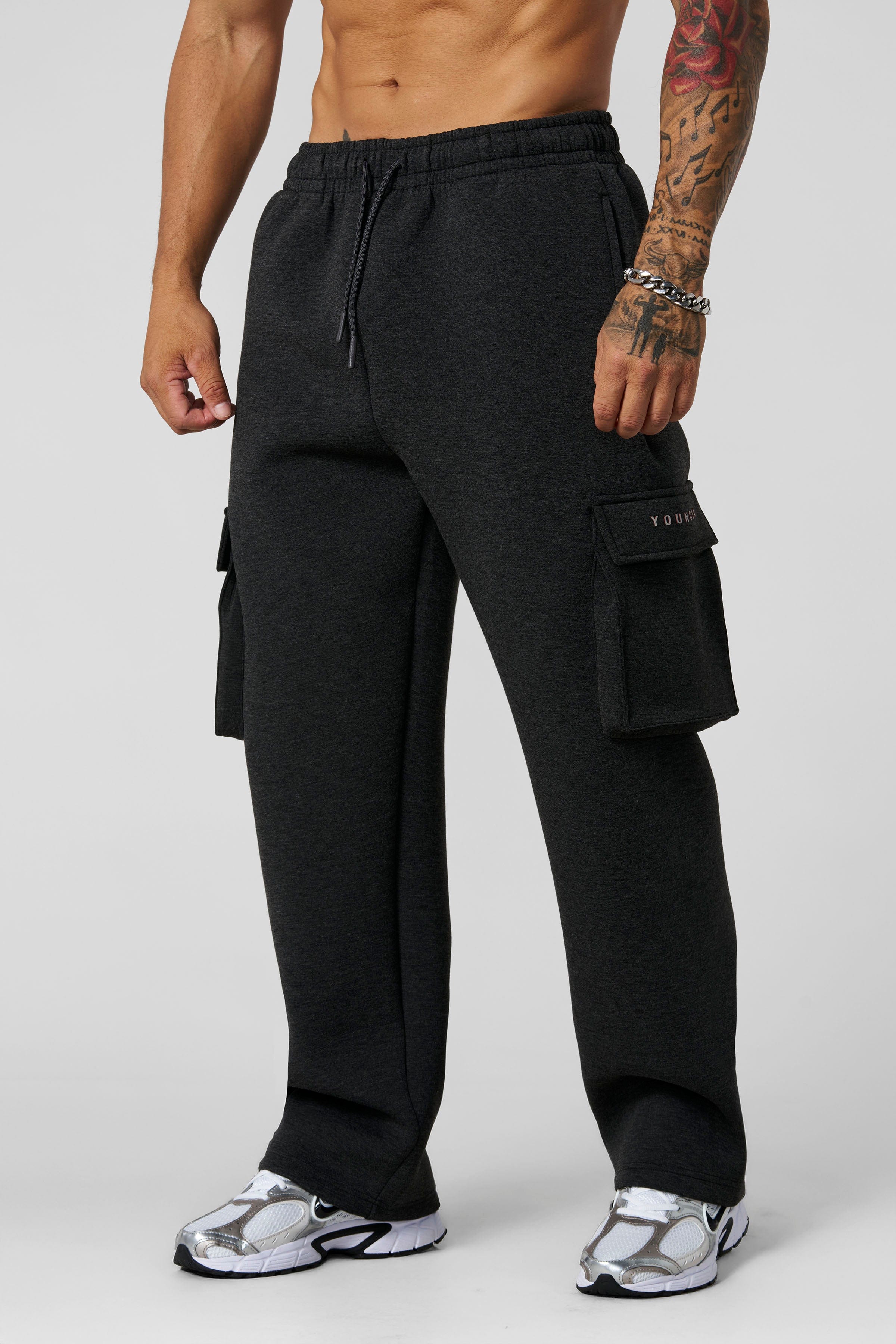 YoungLA 2047 - Scuba Cargo Sweats Black Heather