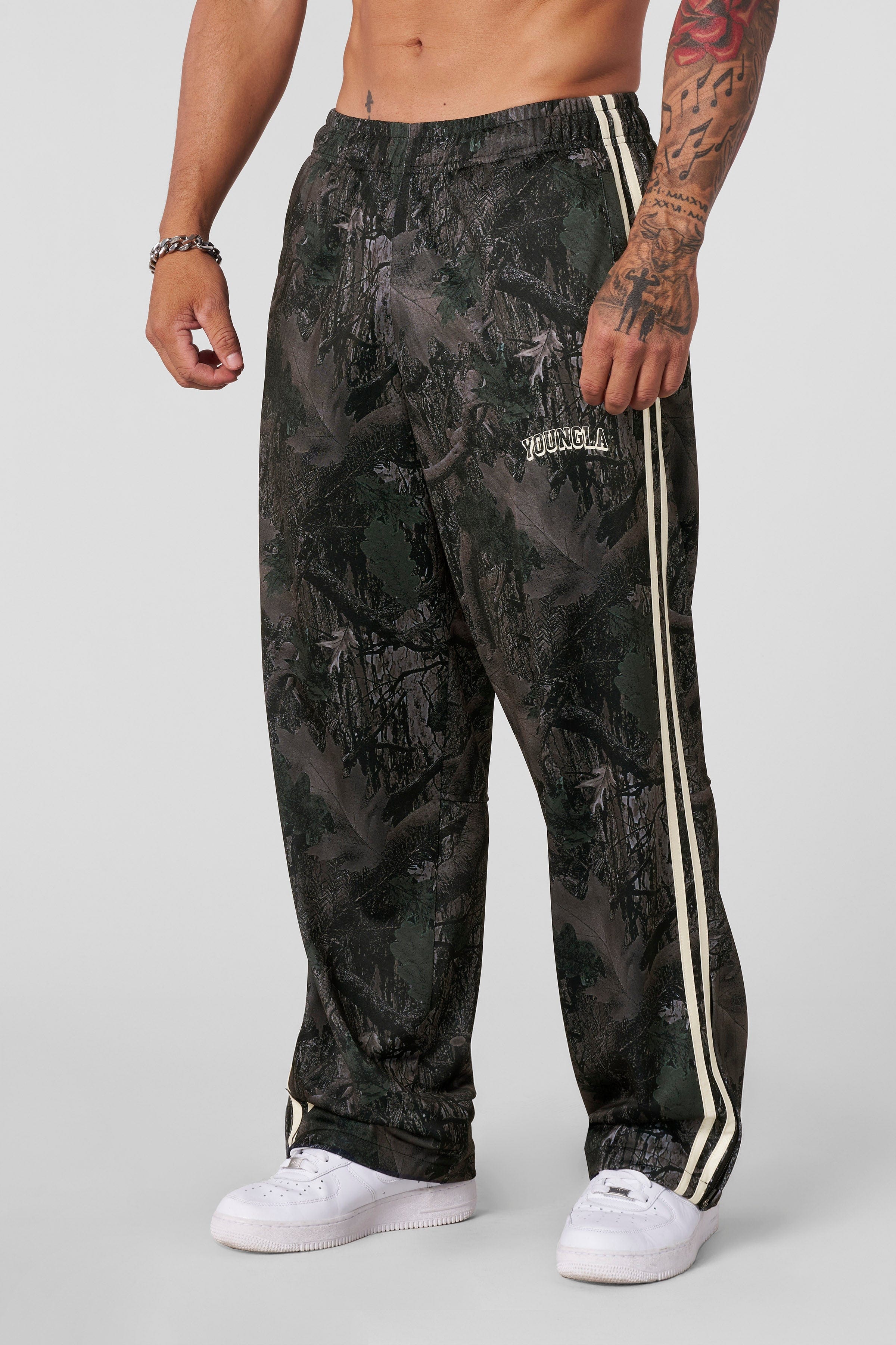 YoungLA 2051 - Retro Warm Up Track Pants Dark Tree Camo