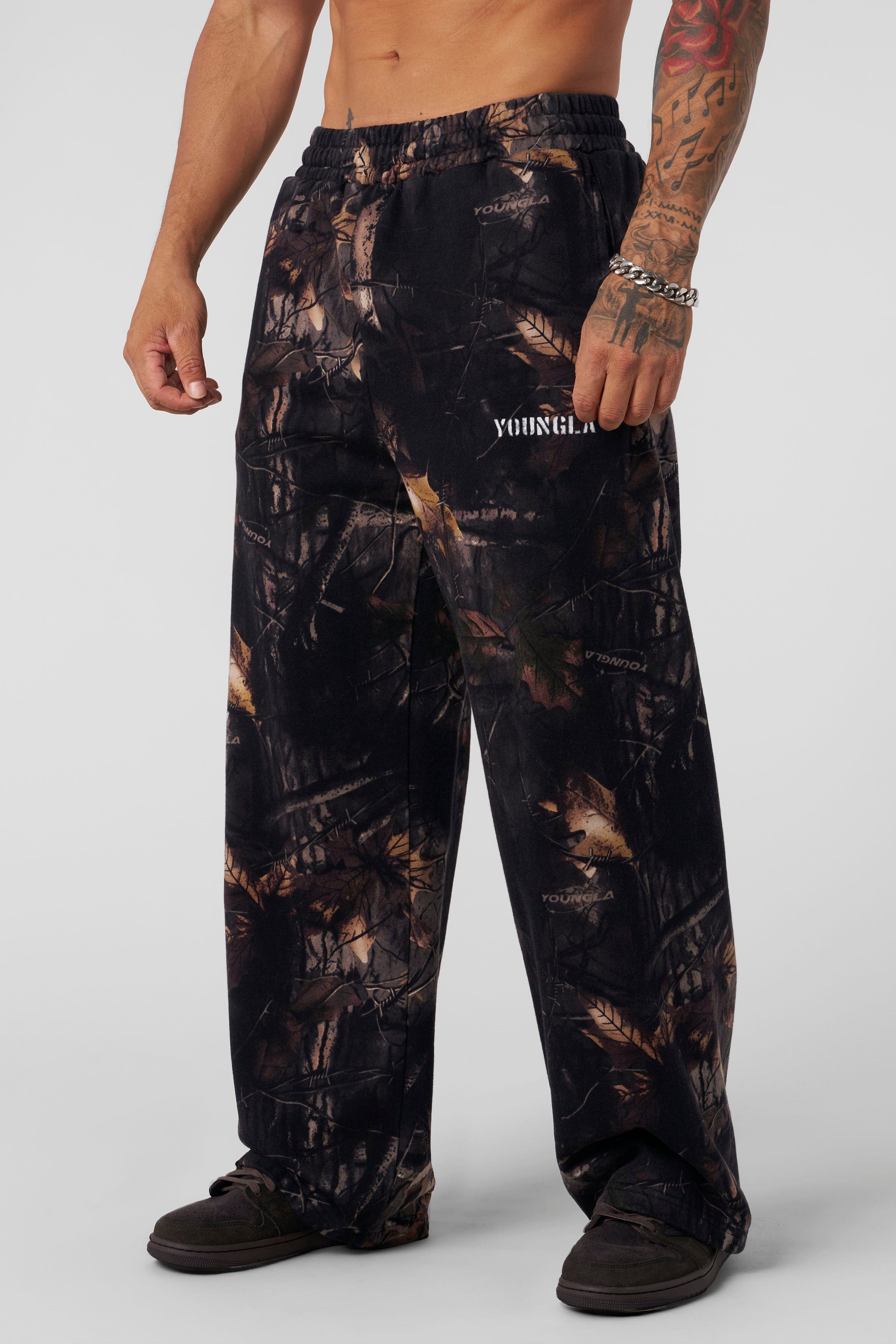 YoungLA 2094 - Tree Camo Collection - No Cuff Sweats Black Tree Camo