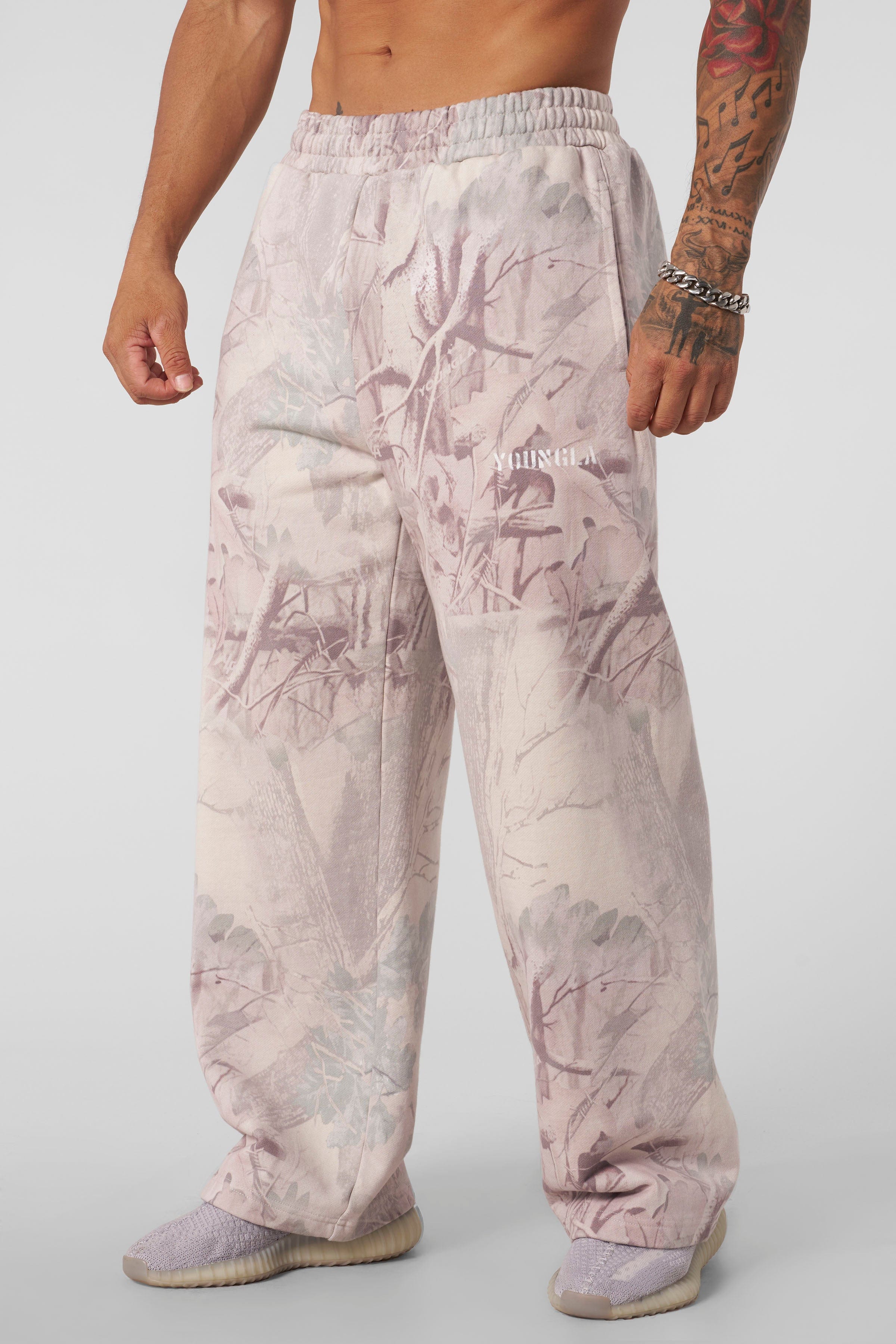YoungLA 2094 - Tree Camo Collection - No Cuff Sweats Desert Tan Tree Camo