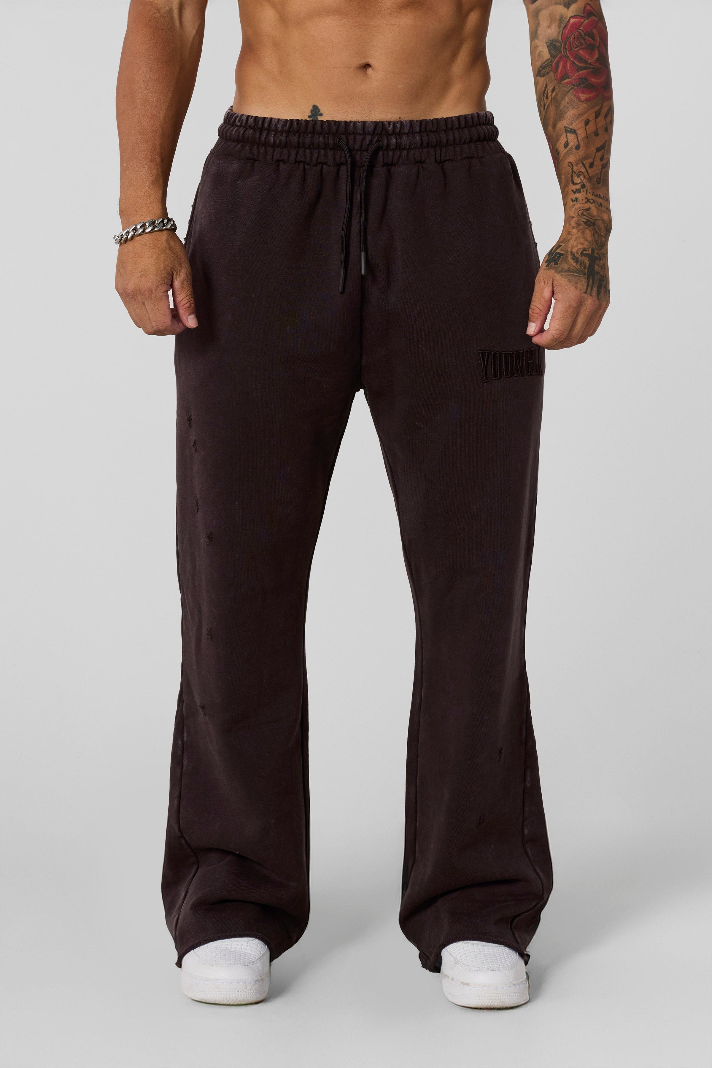 YoungLA 2077 - Flare Sweats Brown Wash