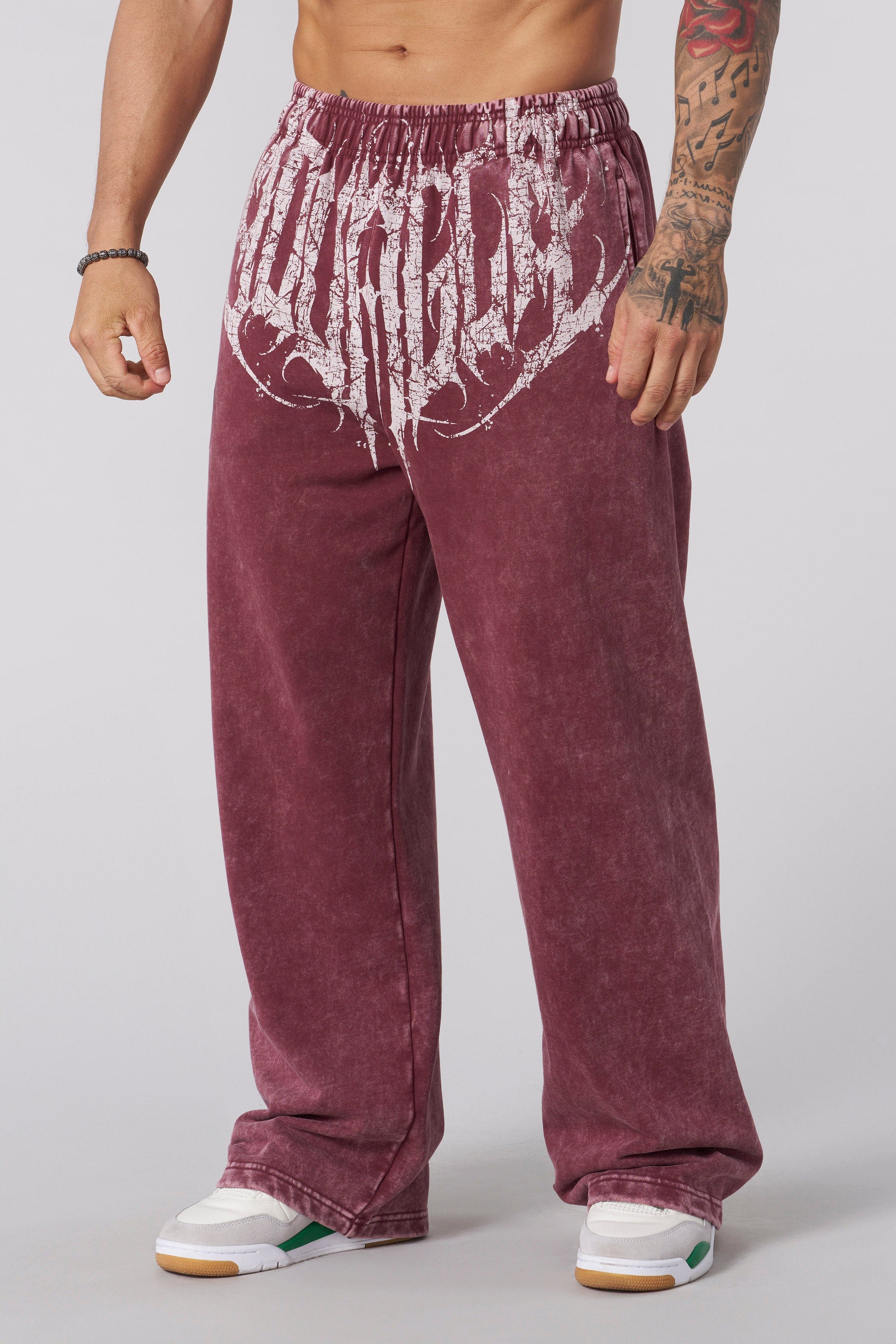 YoungLA 2079 - Dark Wave Joggers Burgundy Wash