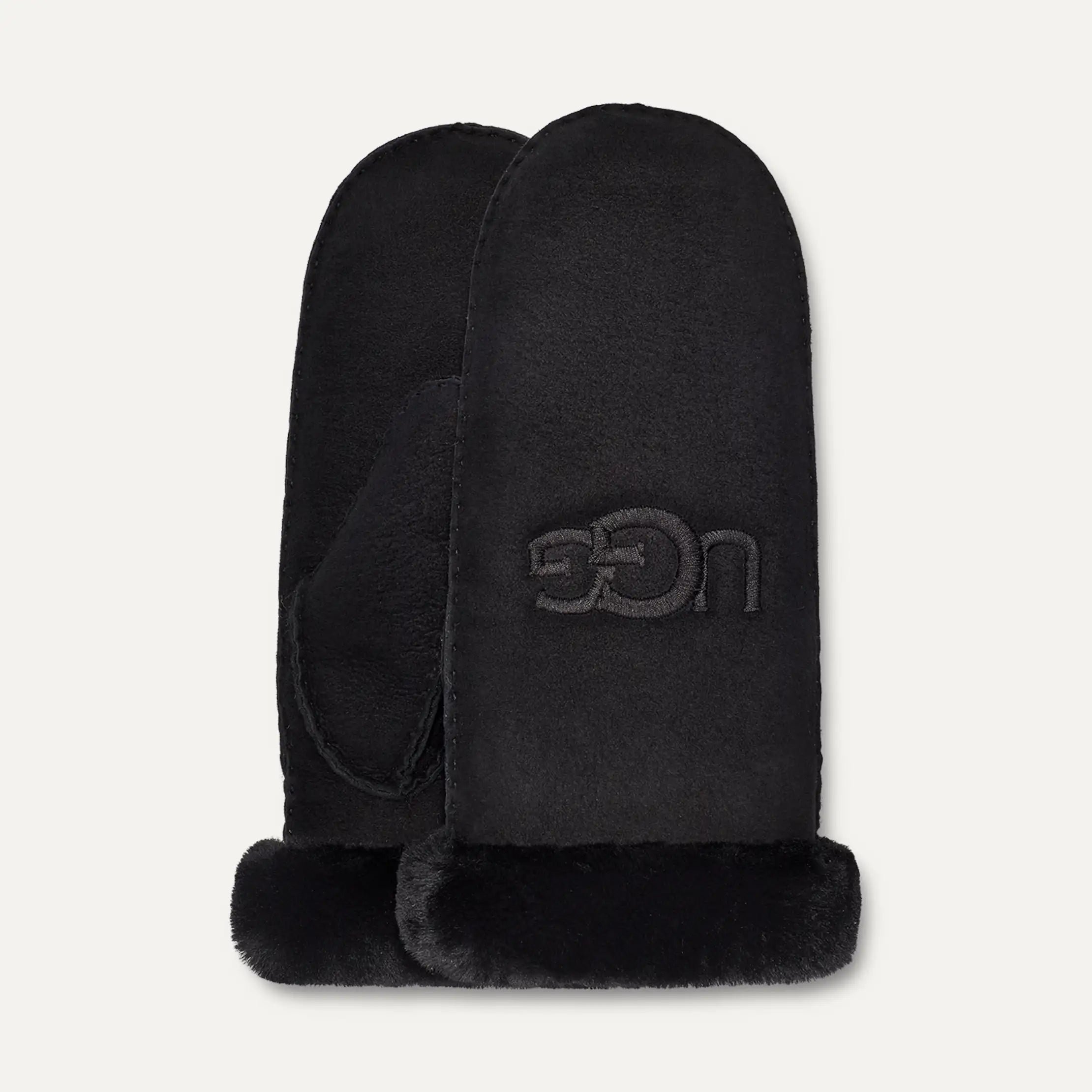 Ugg Sheepskin Embroider Mitten Black