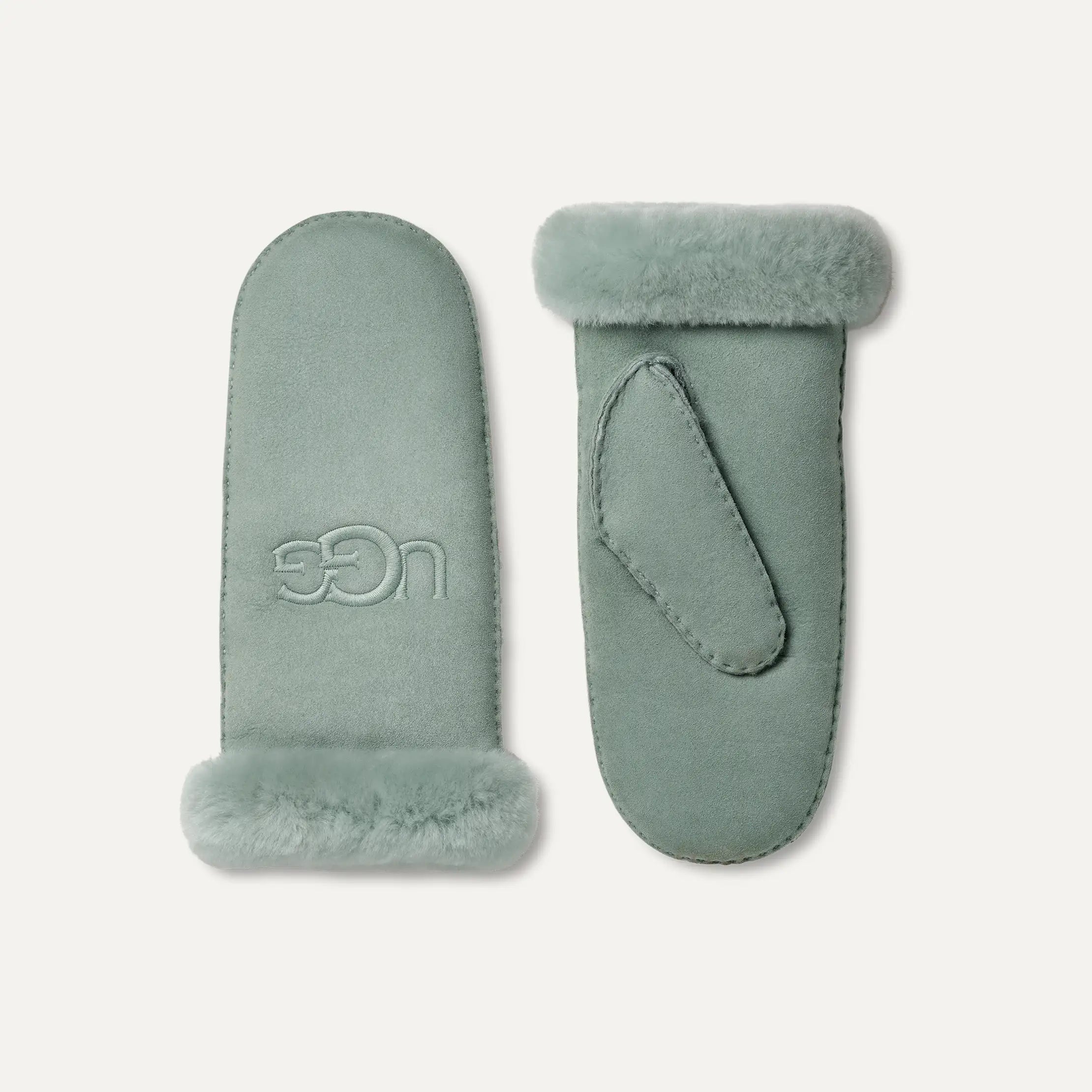 Ugg Sheepskin Embroider Mitten Grey Mist