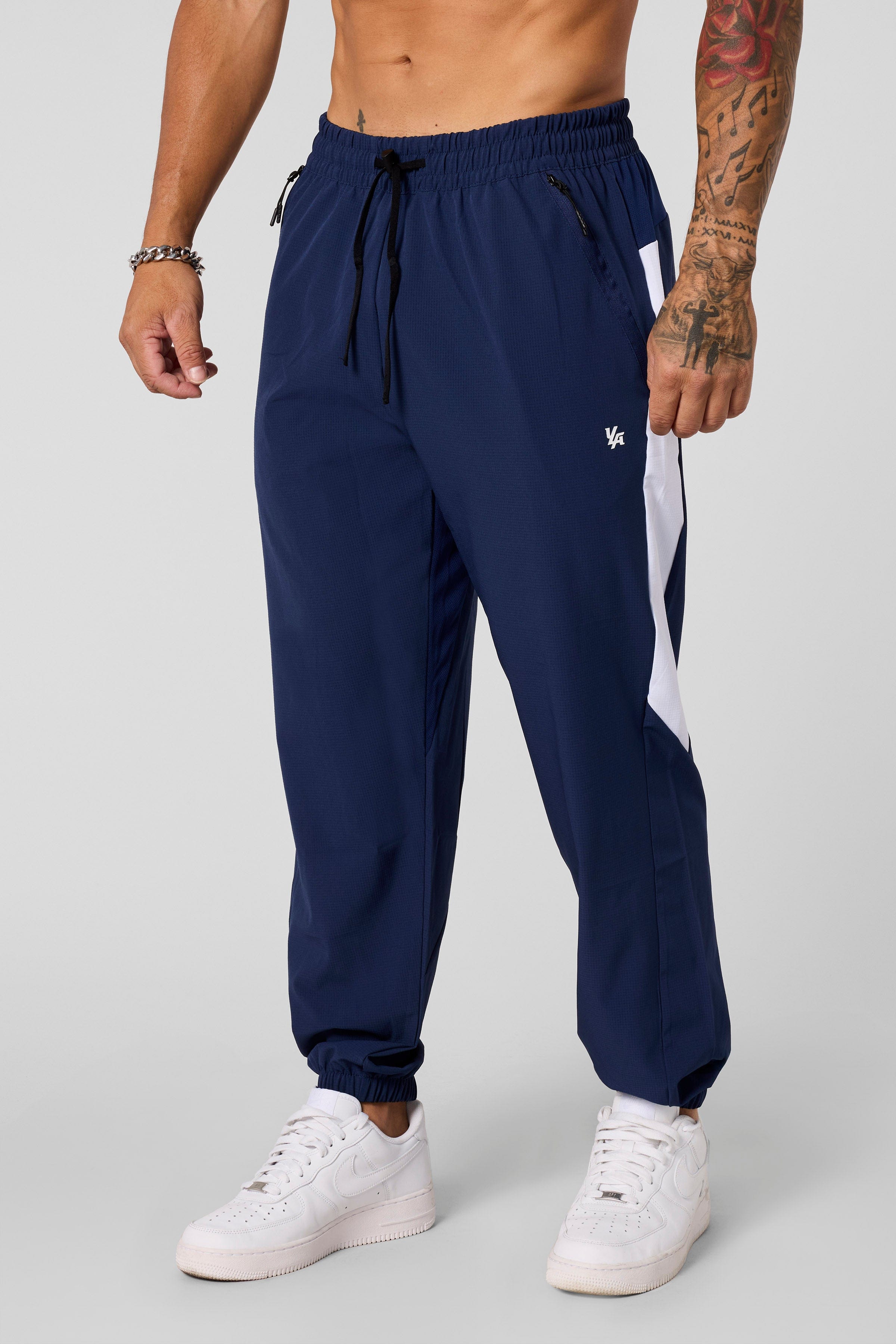 YoungLA 2104 - Side Stripe Workout Joggers Navy