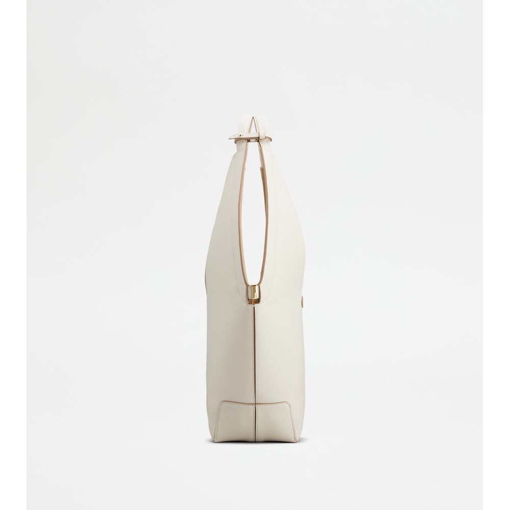Tods Di Bag Folio Shoulder Bag In Leather Small White