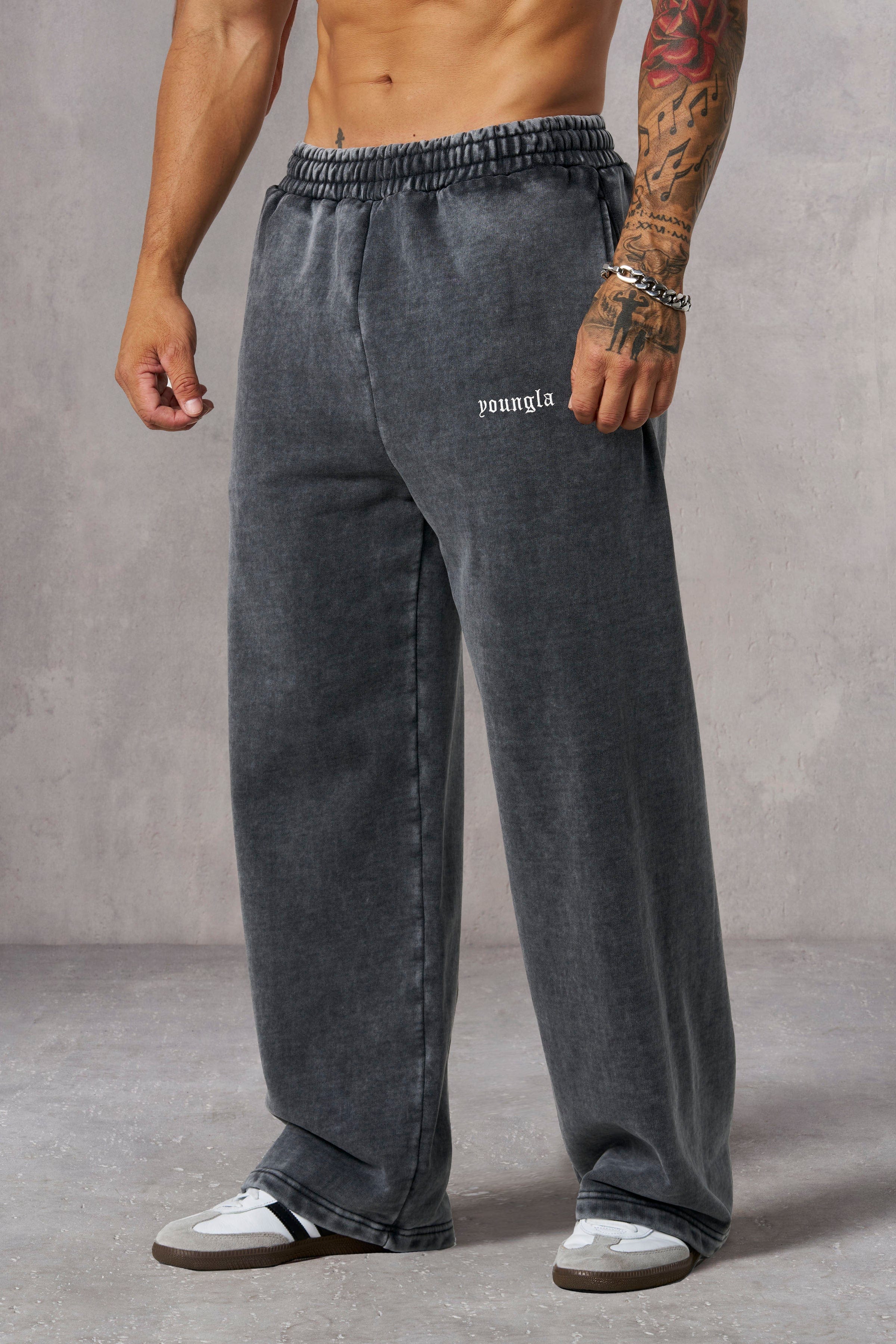 YoungLA 2111 - Classic Baggy Sweats Grey Wash