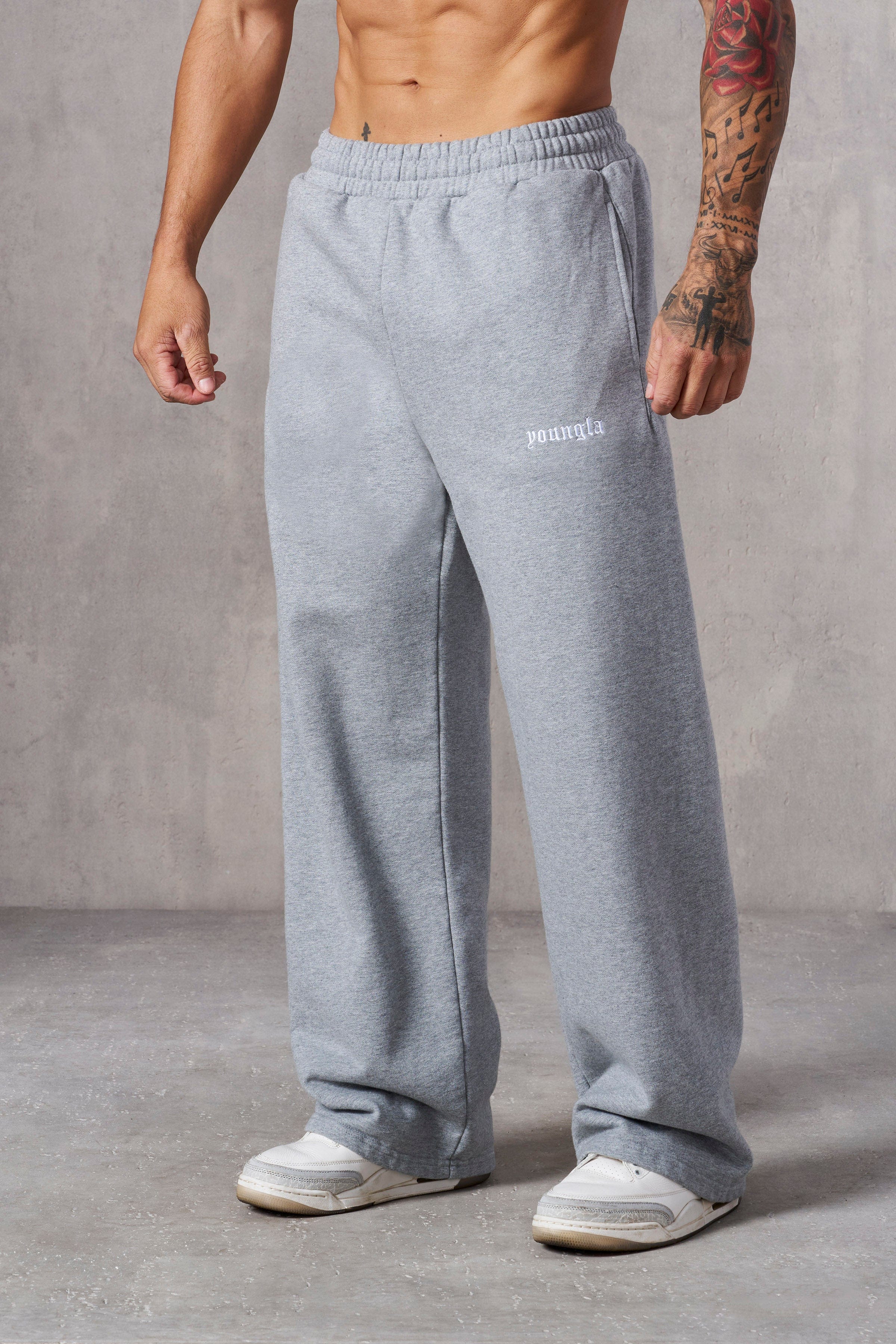 YoungLA 2111 - Classic Baggy Sweats Heather Grey