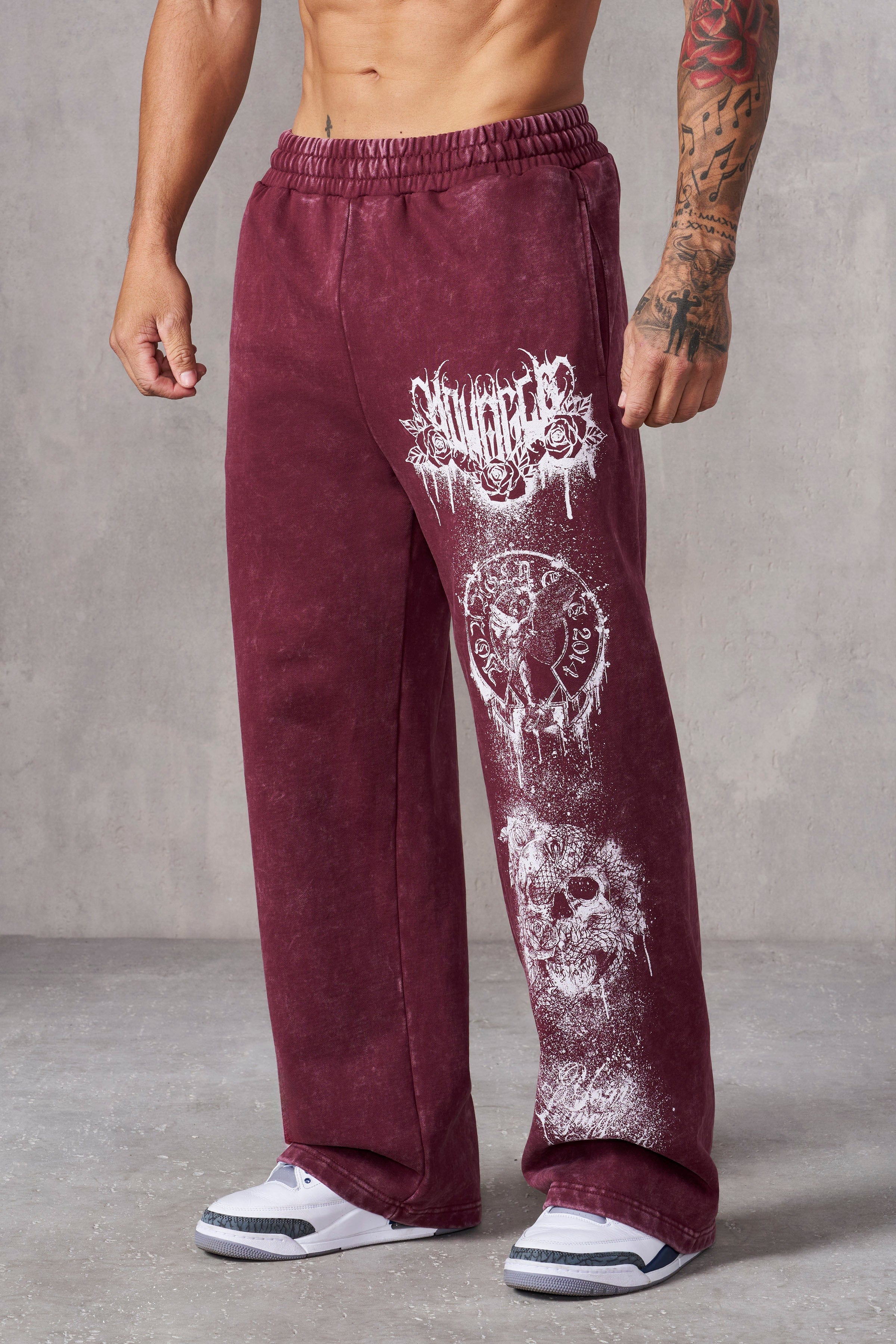 YoungLA 2116 - Dynasty Sweats Burgundy Wash