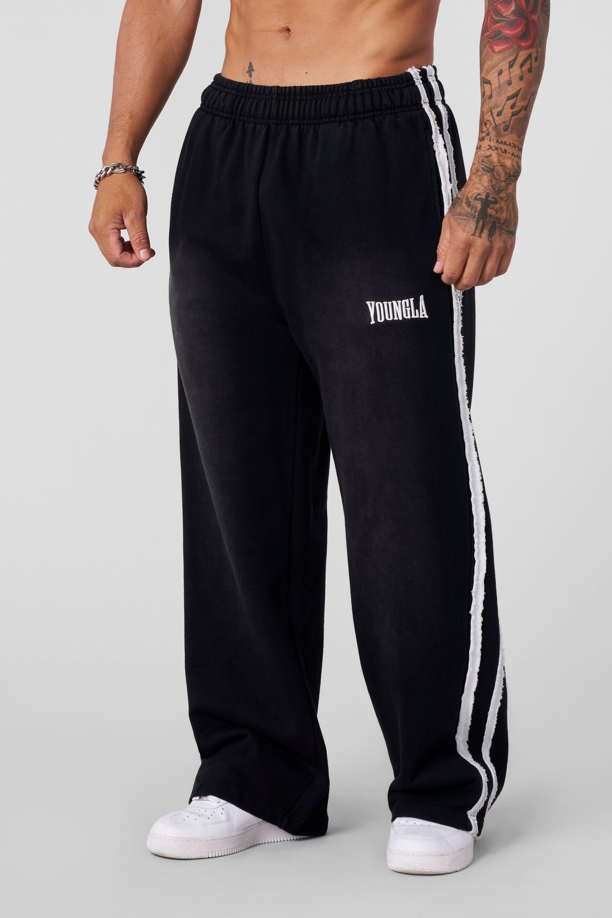 YoungLA 2124 - Vintage Striped Sweats Black Wash