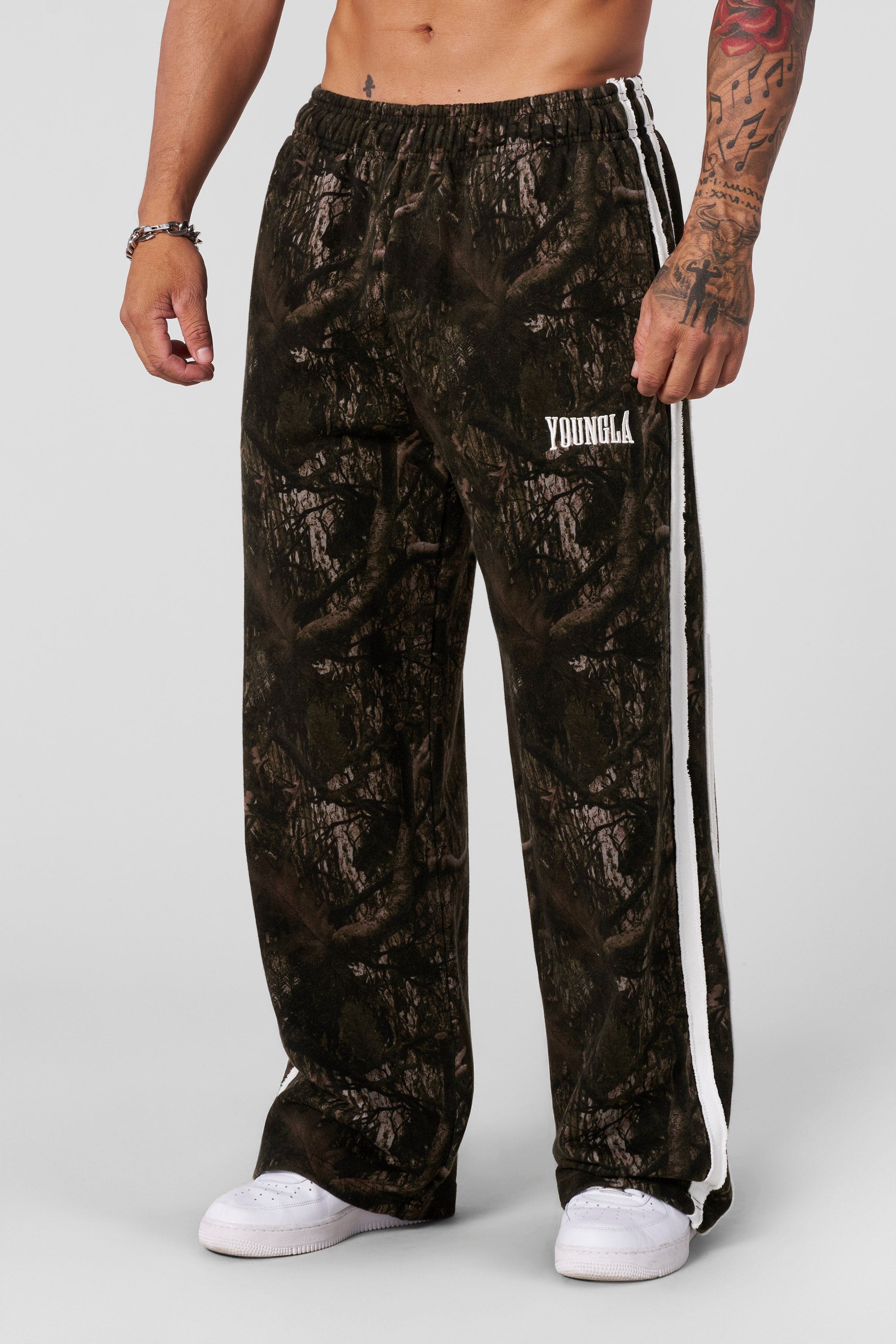 YoungLA 2124 - Vintage Striped Sweats Dark Tree Camo