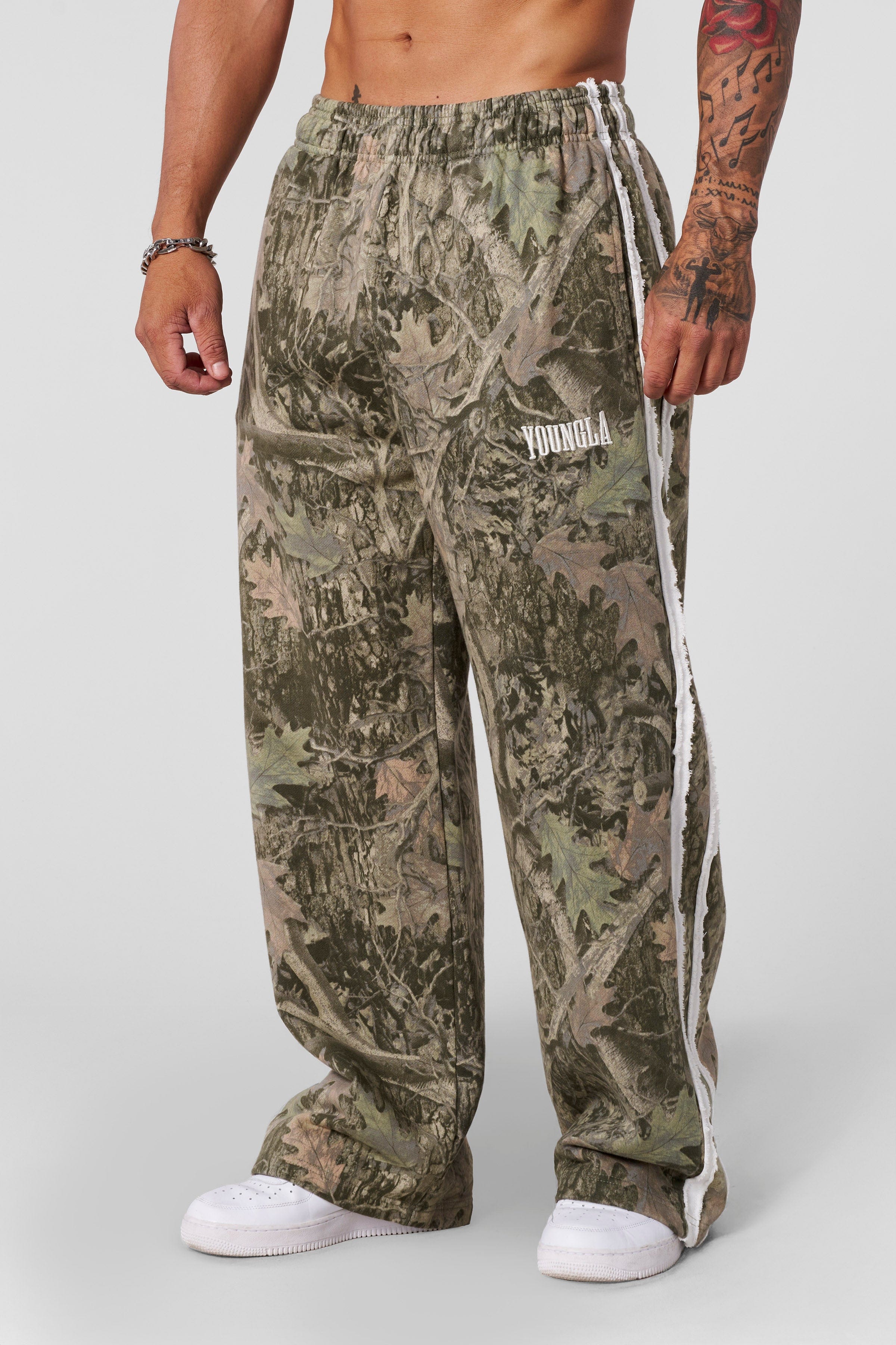 YoungLA 2124 - Vintage Striped Sweats Green Tree Camo