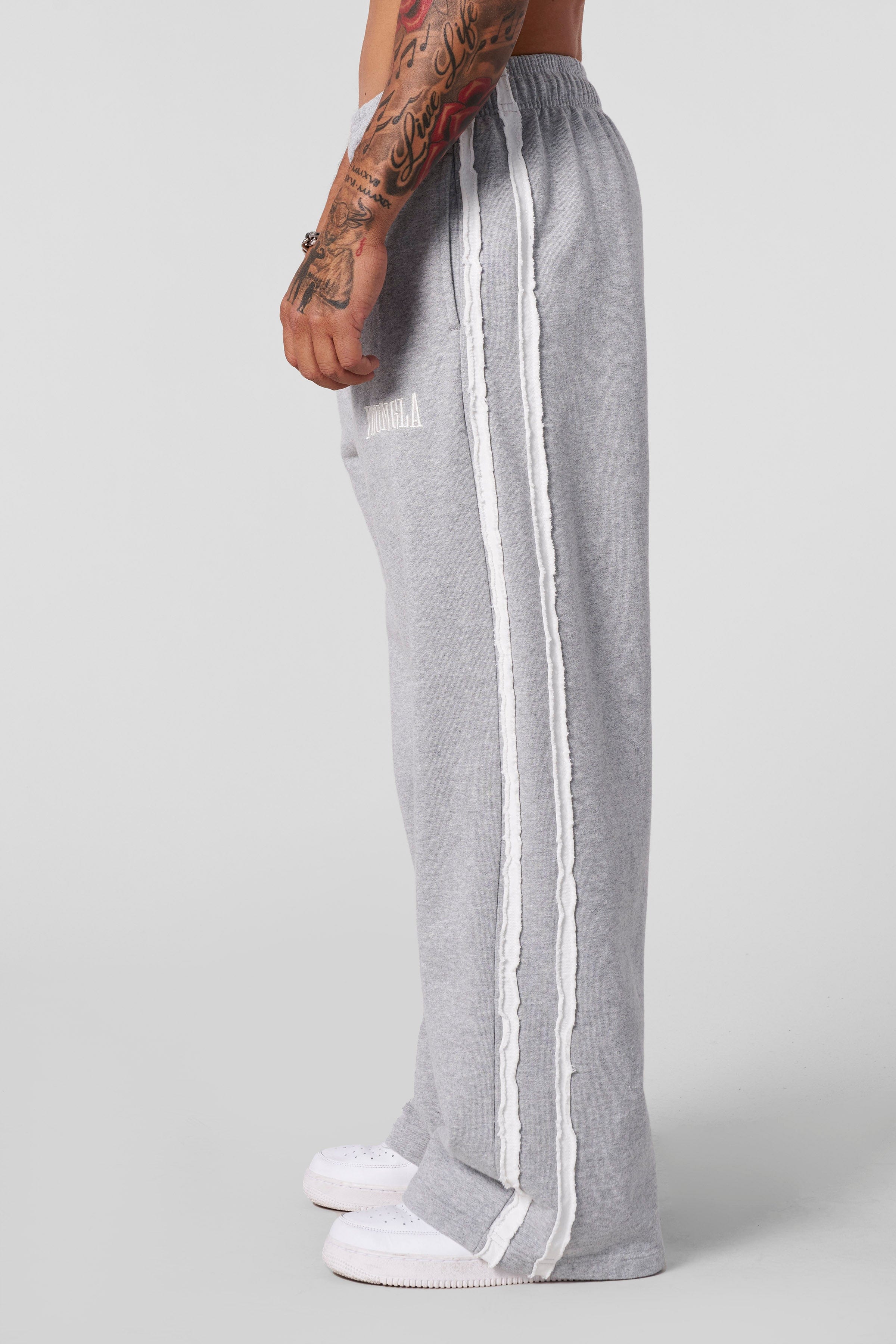 YoungLA 2124 - Vintage Striped Sweats Heather Grey