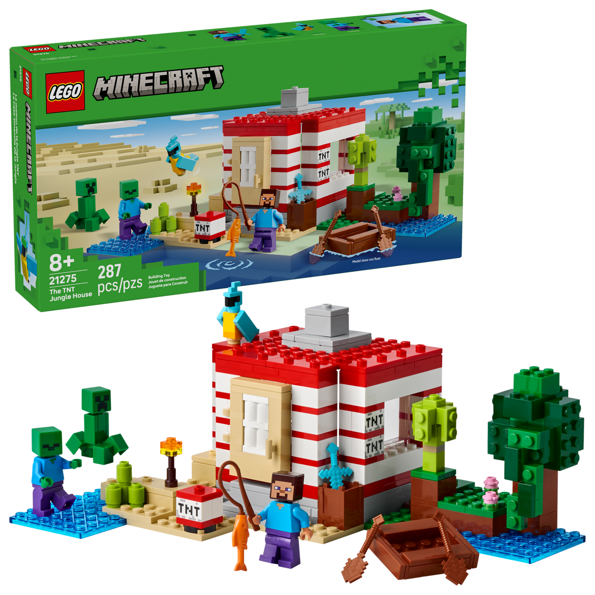 LEGO Minecraft The TNT Jungle House, front