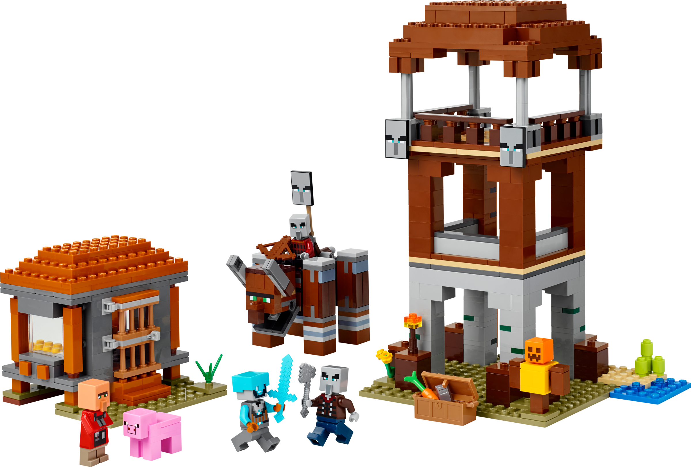 Lego The Pillager Outpost and Ravager