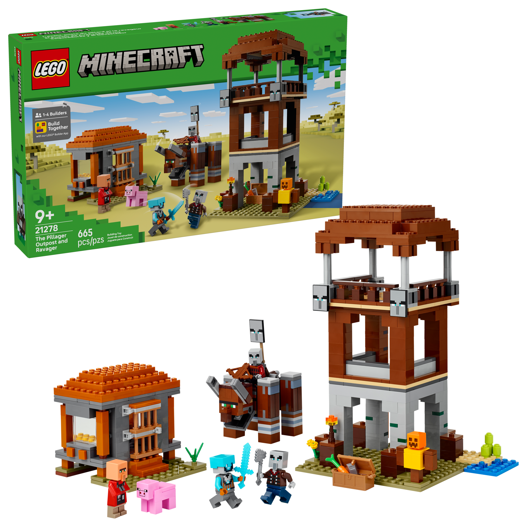 Lego The Pillager Outpost and Ravager