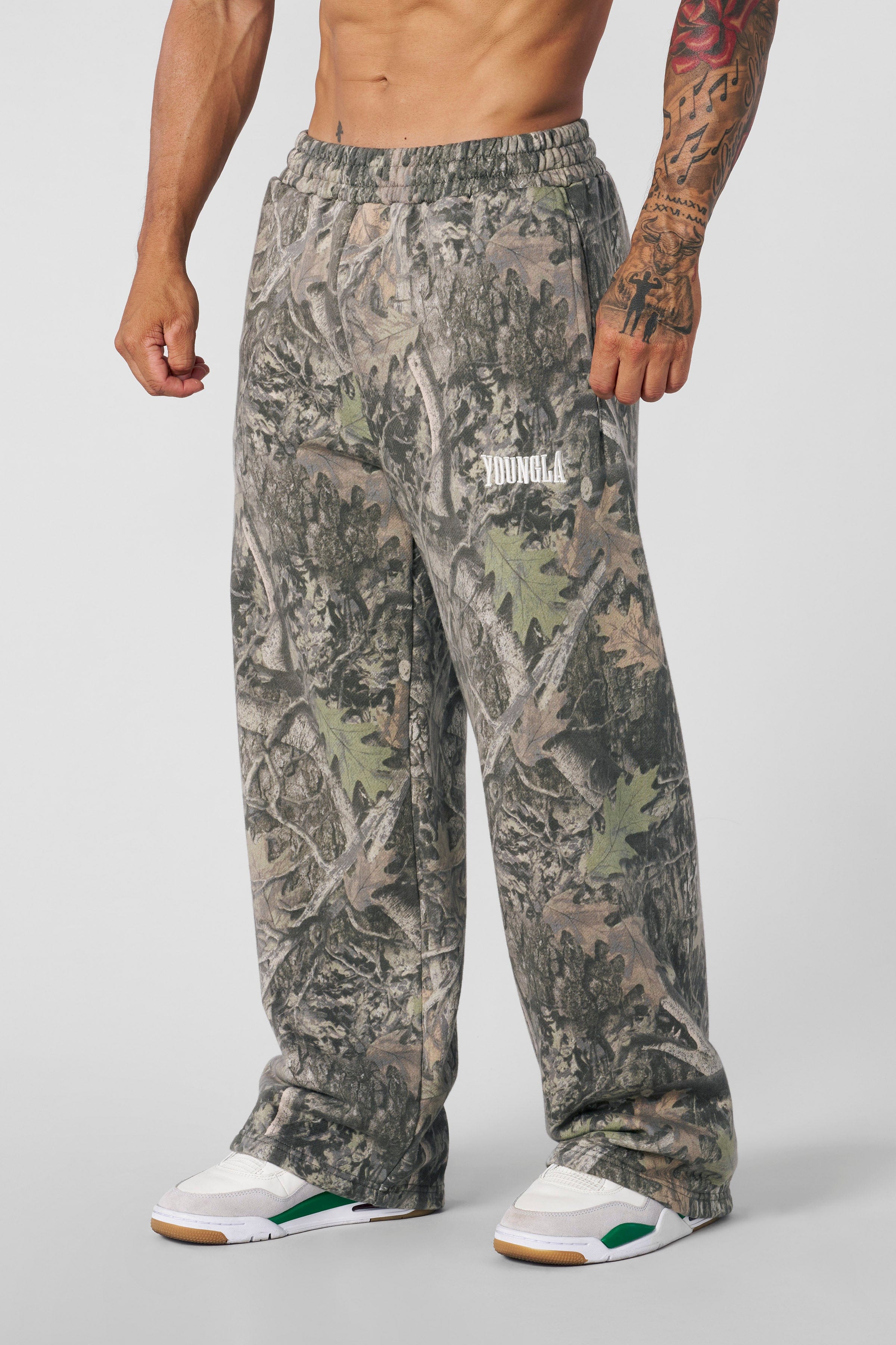 YoungLA 2133 - Tree Camo Baggy Sweats Green Tree Camo
