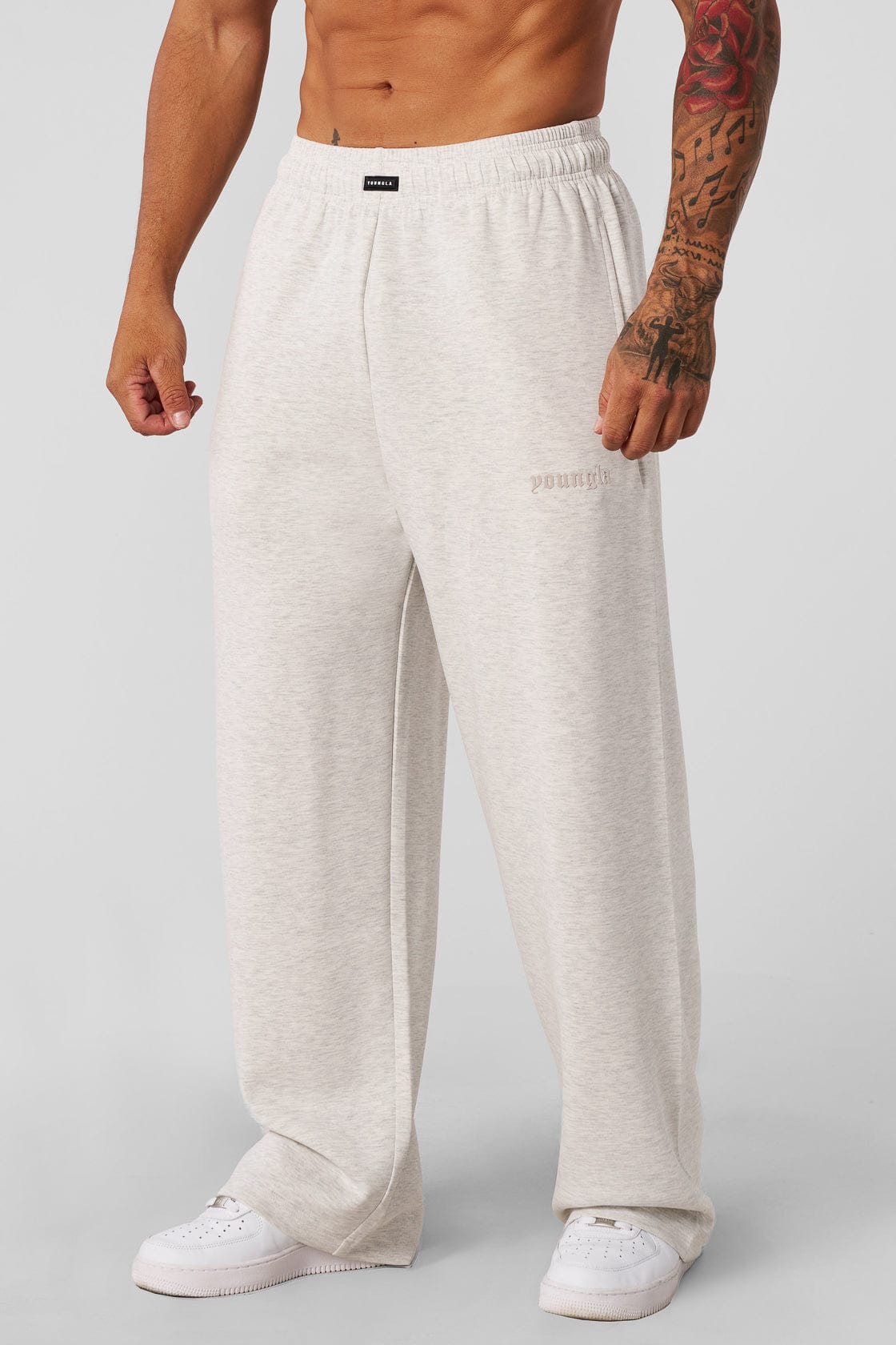 YoungLA 2141 - Soft AF No Cuff Sweats Oatmeal