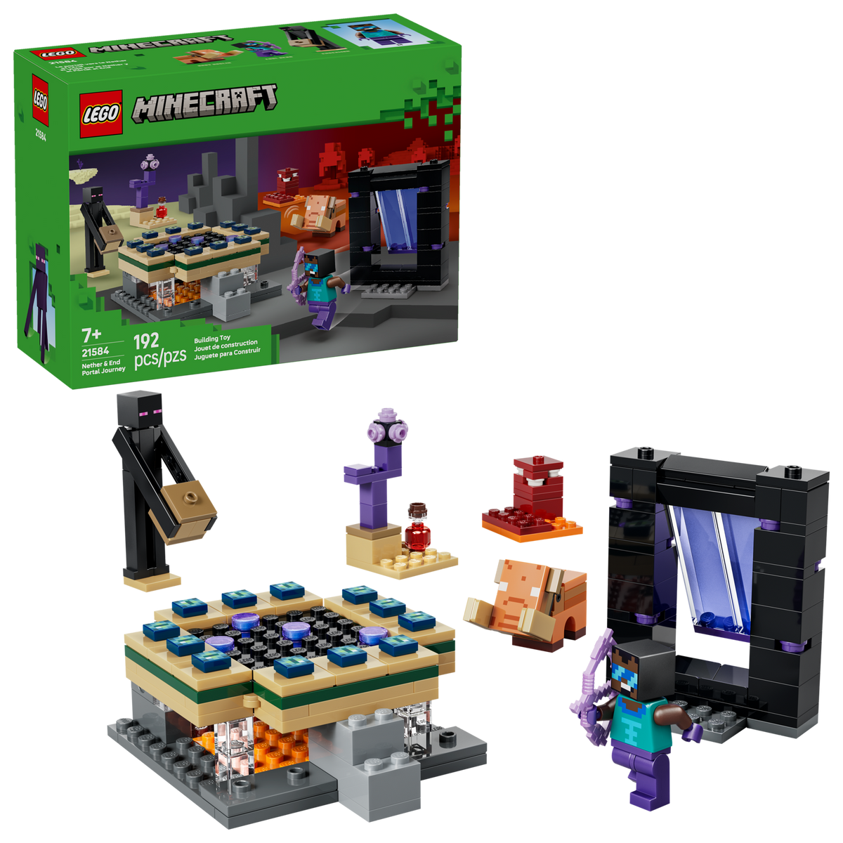 LEGO Minecraft Nether and End Portal Journey, front