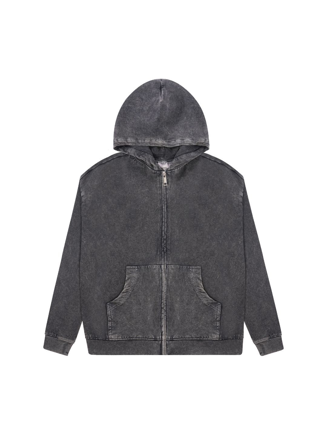 SMOKED KNIT ZIPPER HOODIE