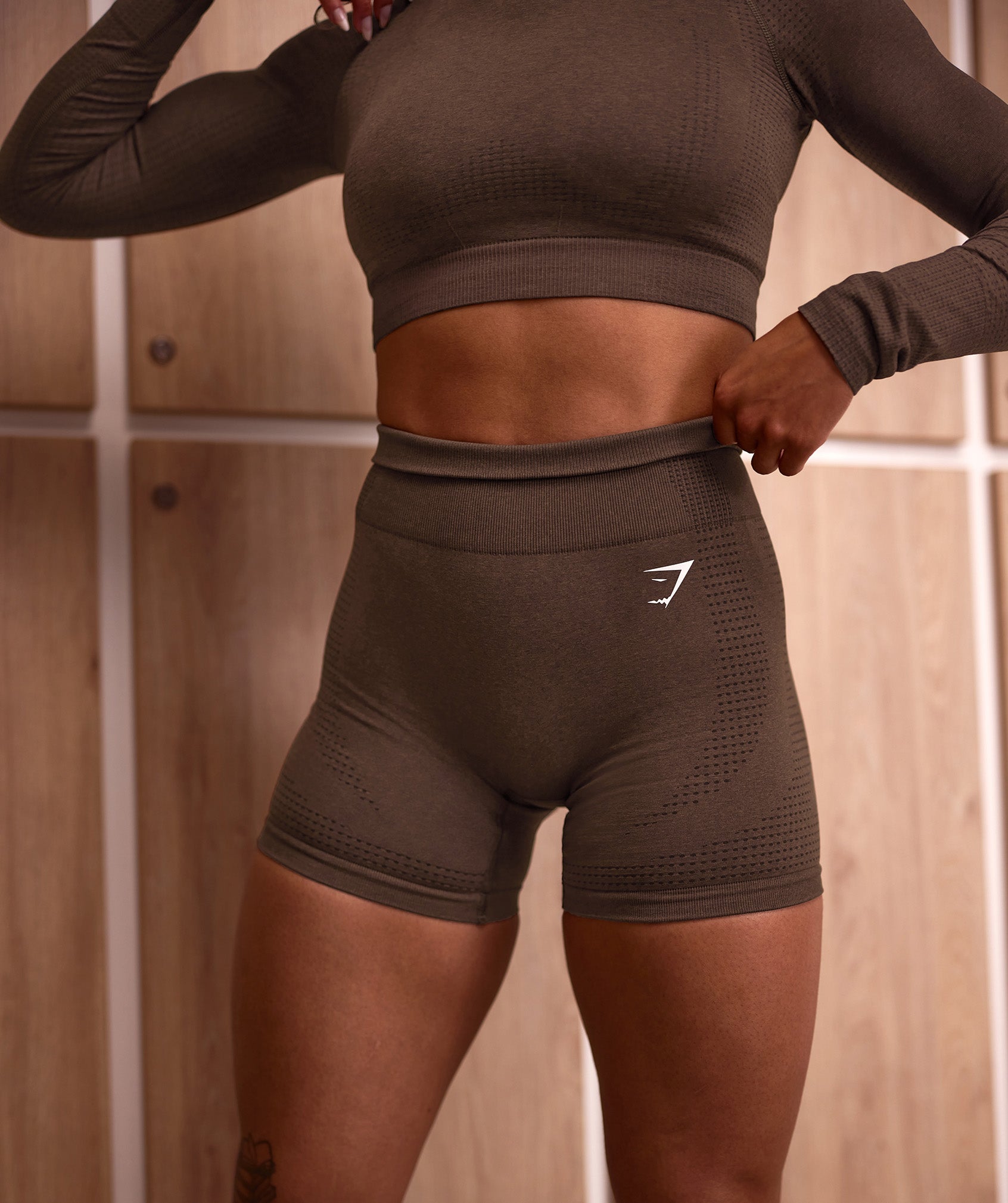 Women's Gymshark Vital Shorts Espresso Marl
