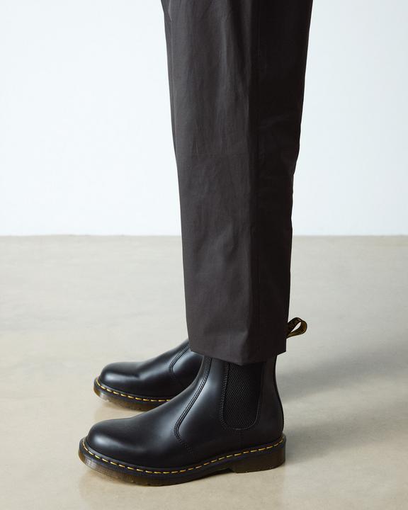 Dr Martens Yellow Stitch Smooth Leather Chelsea Boots - Black