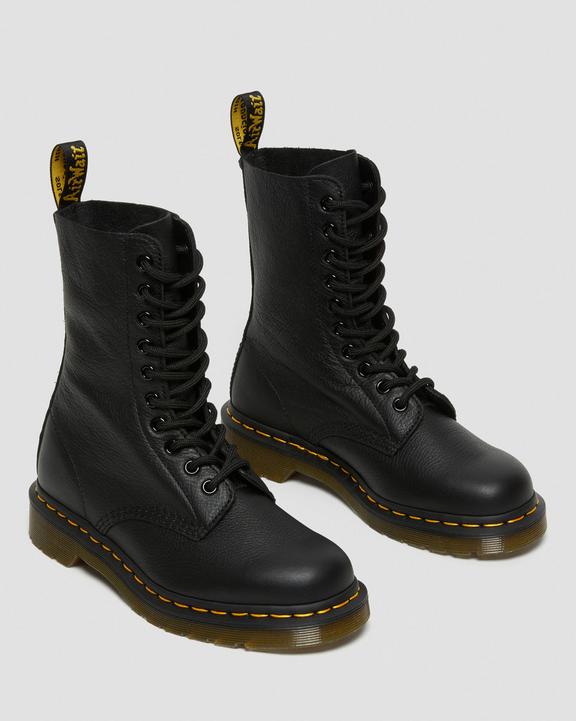 Dr Martens 1490 Virginia Leather Mid Calf Boots - Black