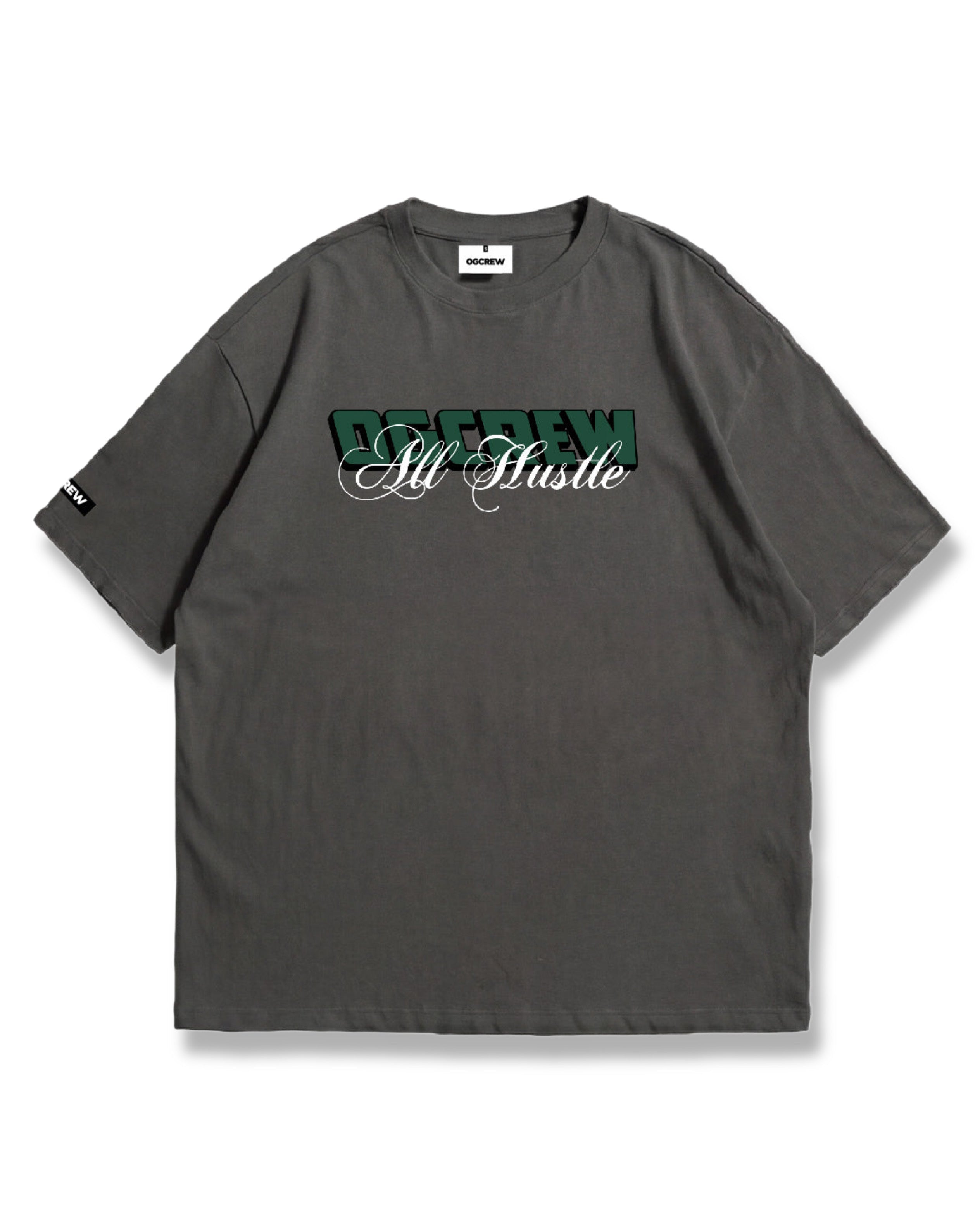 DARK GREY ALL HUSTLE NO LUCK T-SHIRT