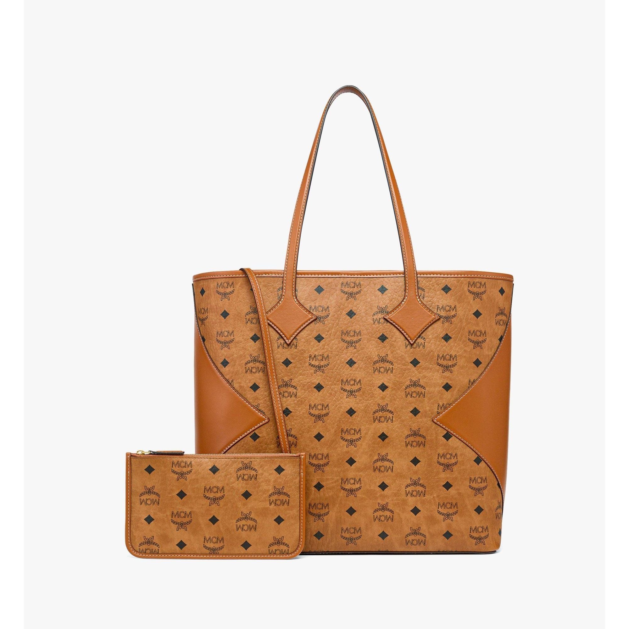 MCM Large Dia Shopper in Visetos Leather Mix