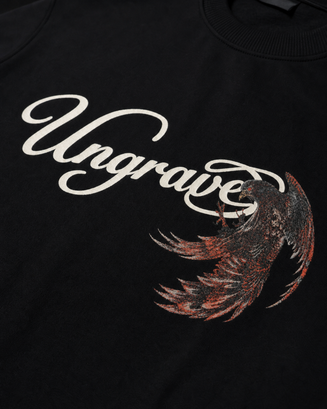 BLACK FALLEN WINGS TEE