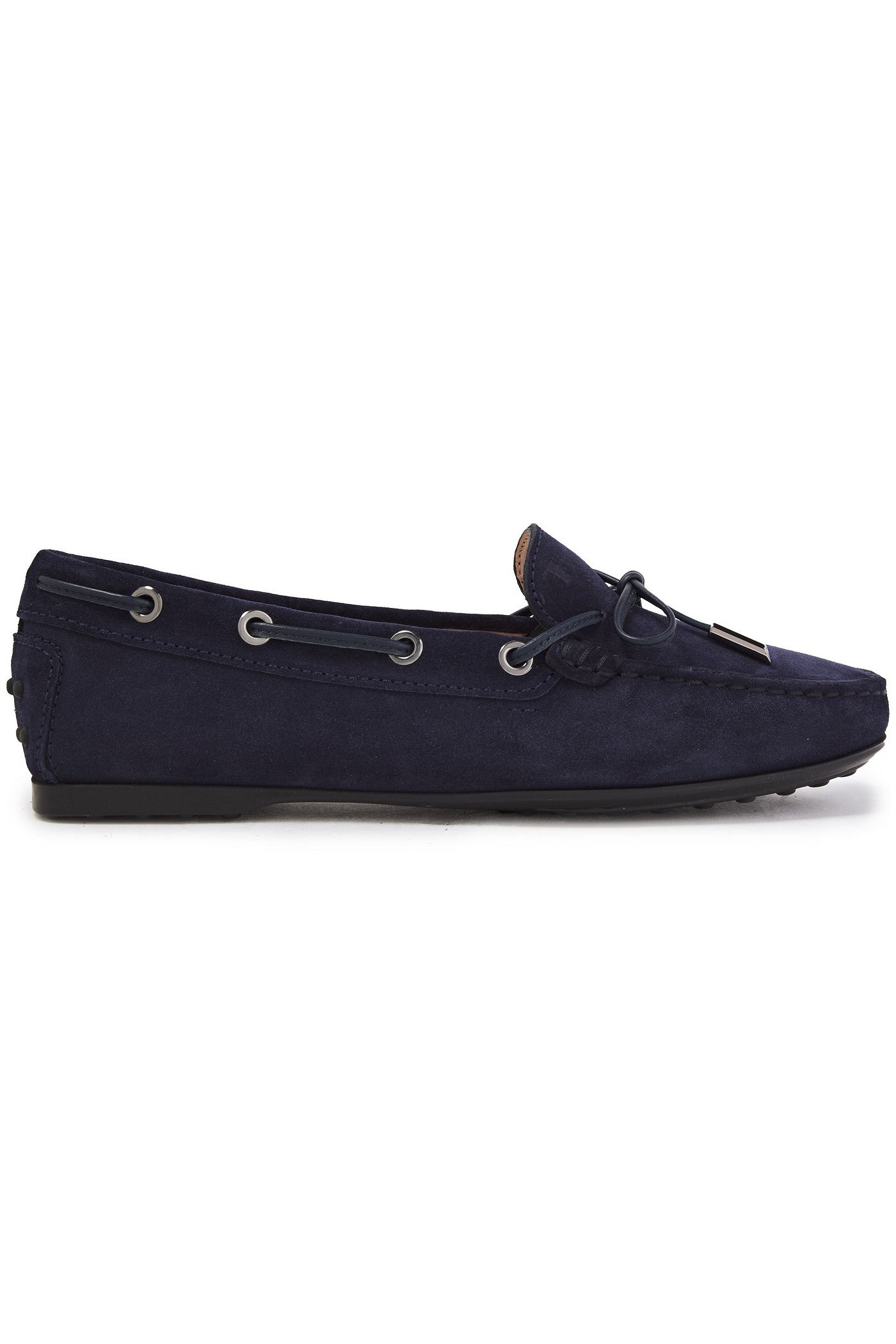Tod's Heaven Lacetto Suede Loafers Navy Women's