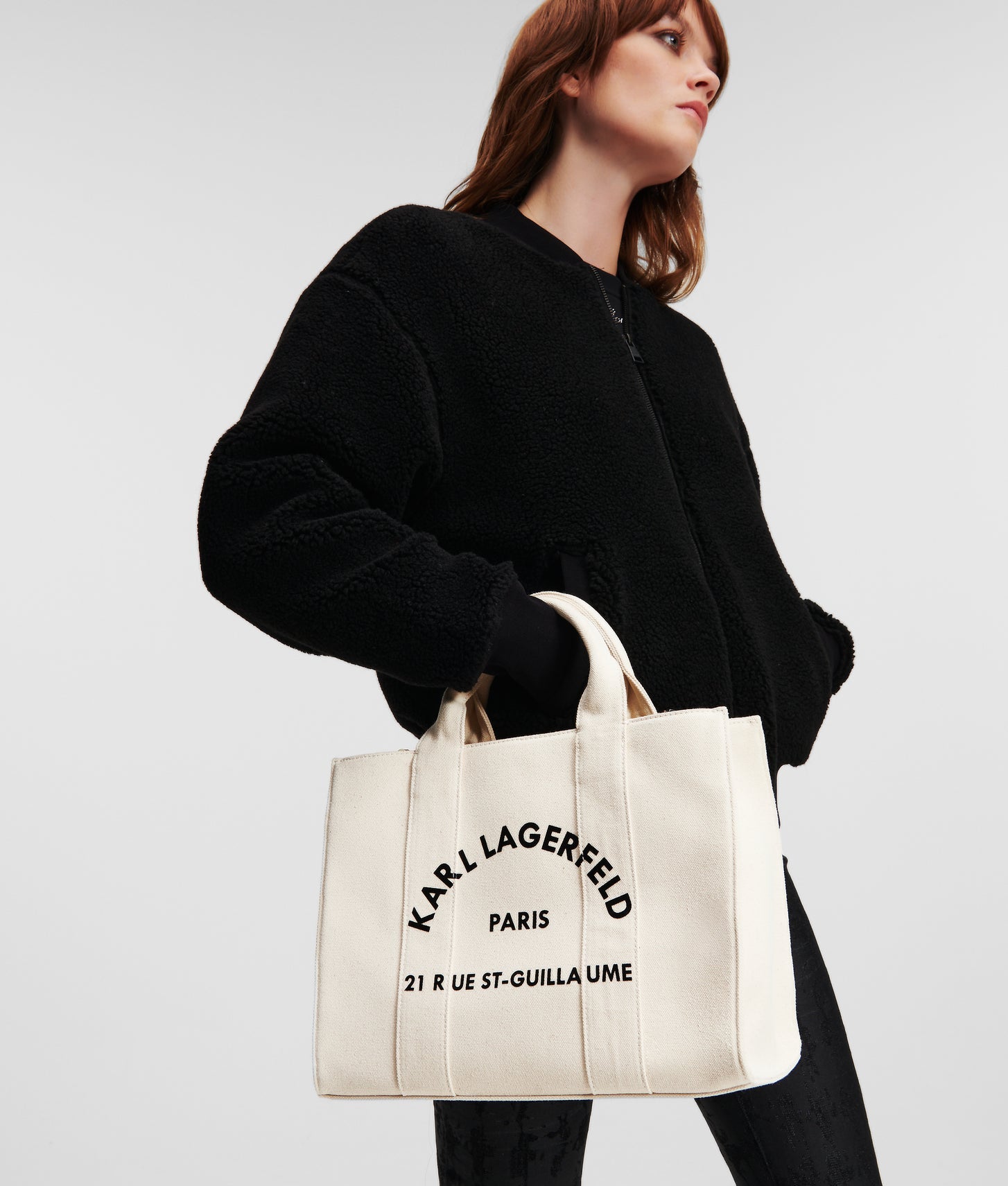 KarlLagerfeld Rue St-Guillaume Medium Tote Bag Natural
