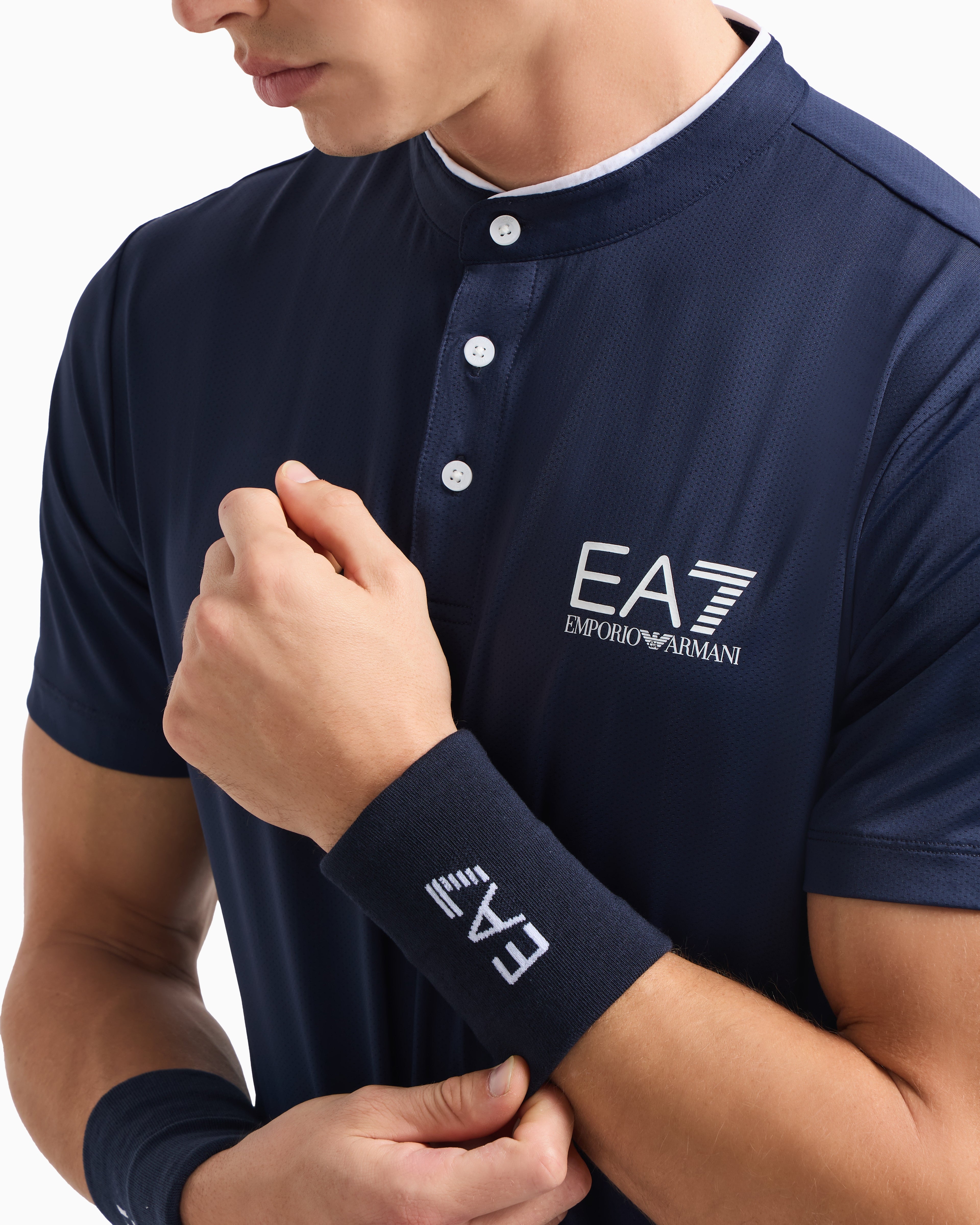 EA7 Tennis Pro stretch-cotton blend wristbands