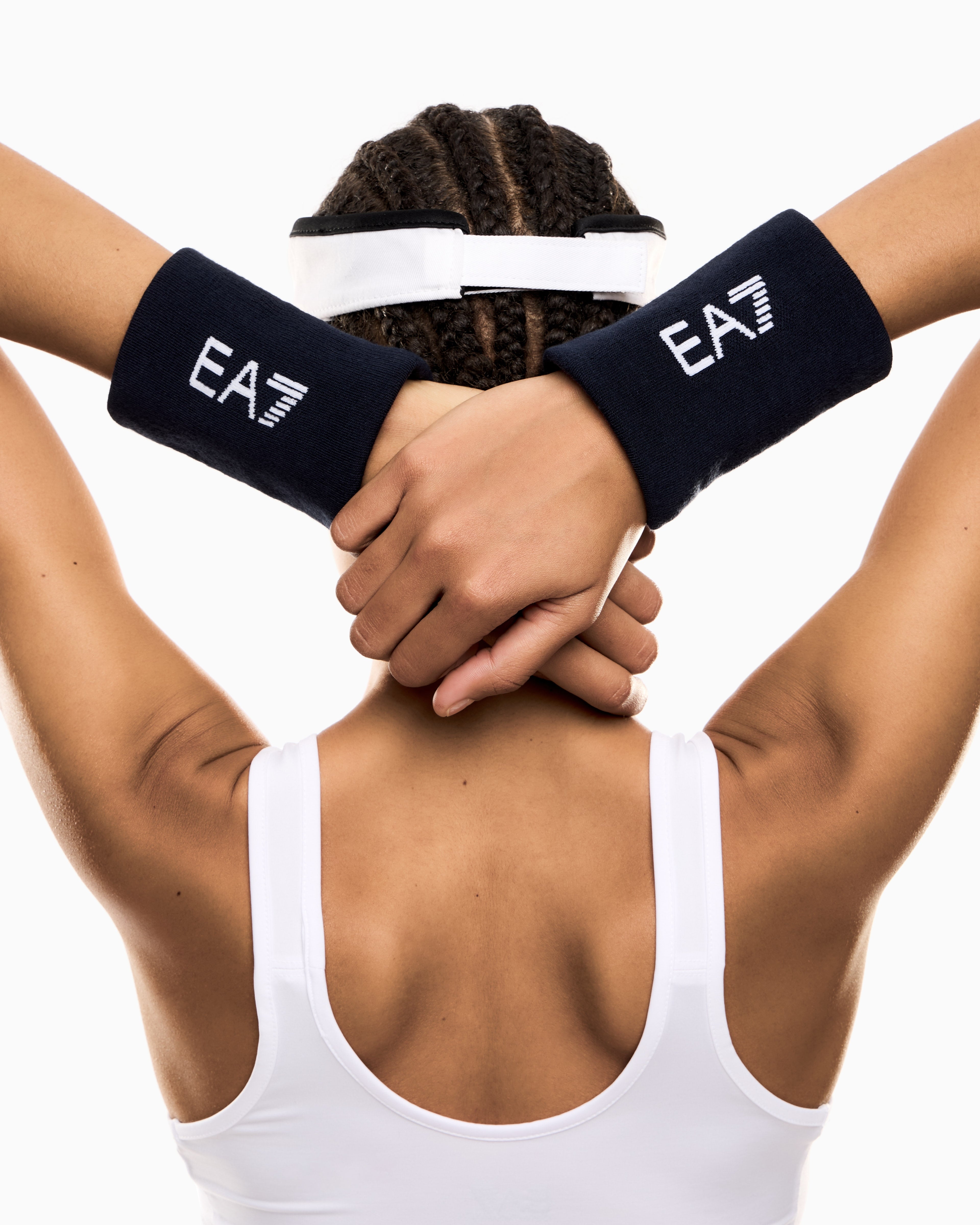 EA7 Tennis Pro stretch-cotton blend wristbands