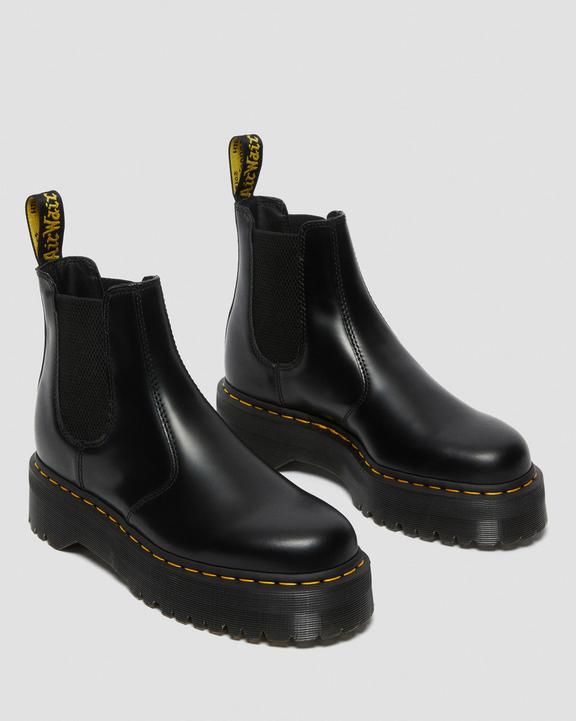 2976 Smooth Leather Platform Chelsea Boots - Black - Mens