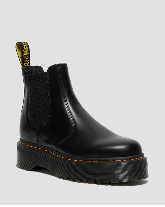 2976 Smooth Leather Platform Chelsea Boots - Black - Mens