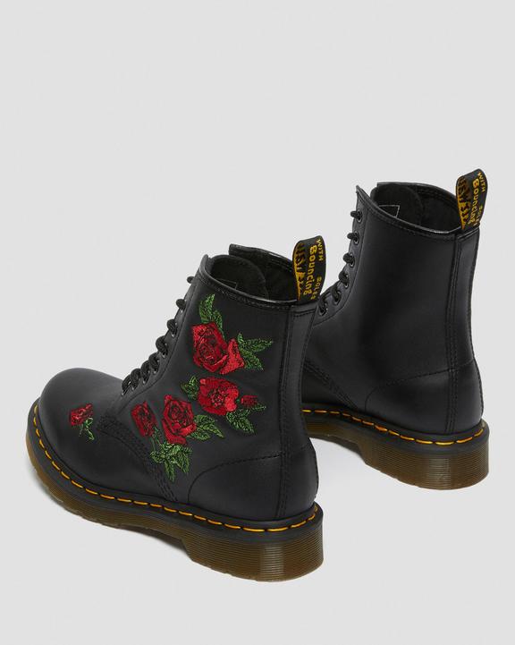 Dr Martens 1460 Vonda Floral Leather Lace Up Boots - Black
