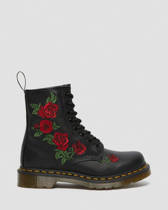 Dr Martens 1460 Vonda Floral Leather Lace Up Boots - Black