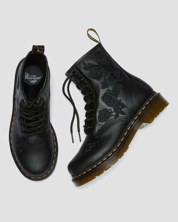 Dr Martens 1460 Vonda Mono Women'S Floral Boots - Black