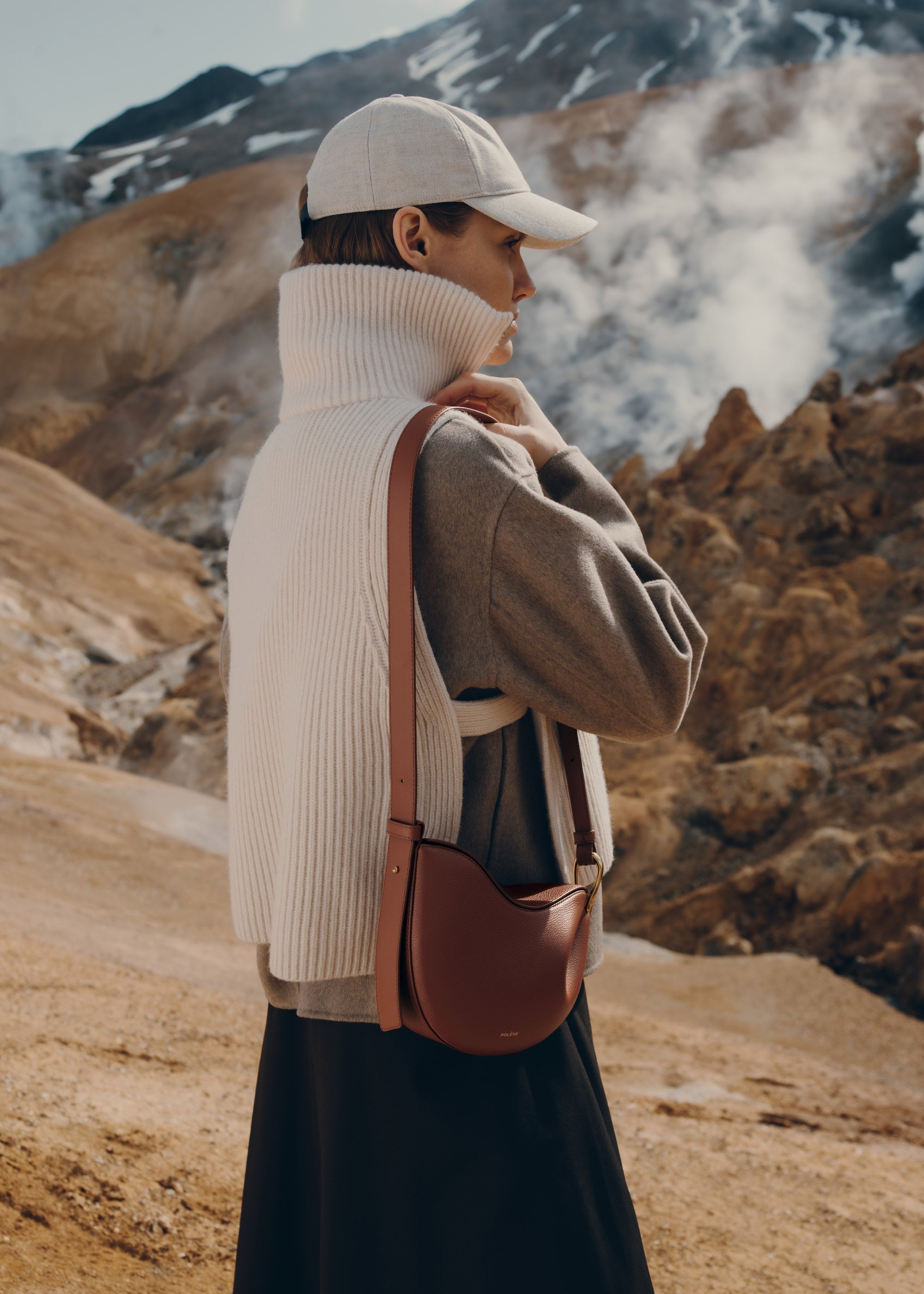 Polene Tonca Textured Cognac