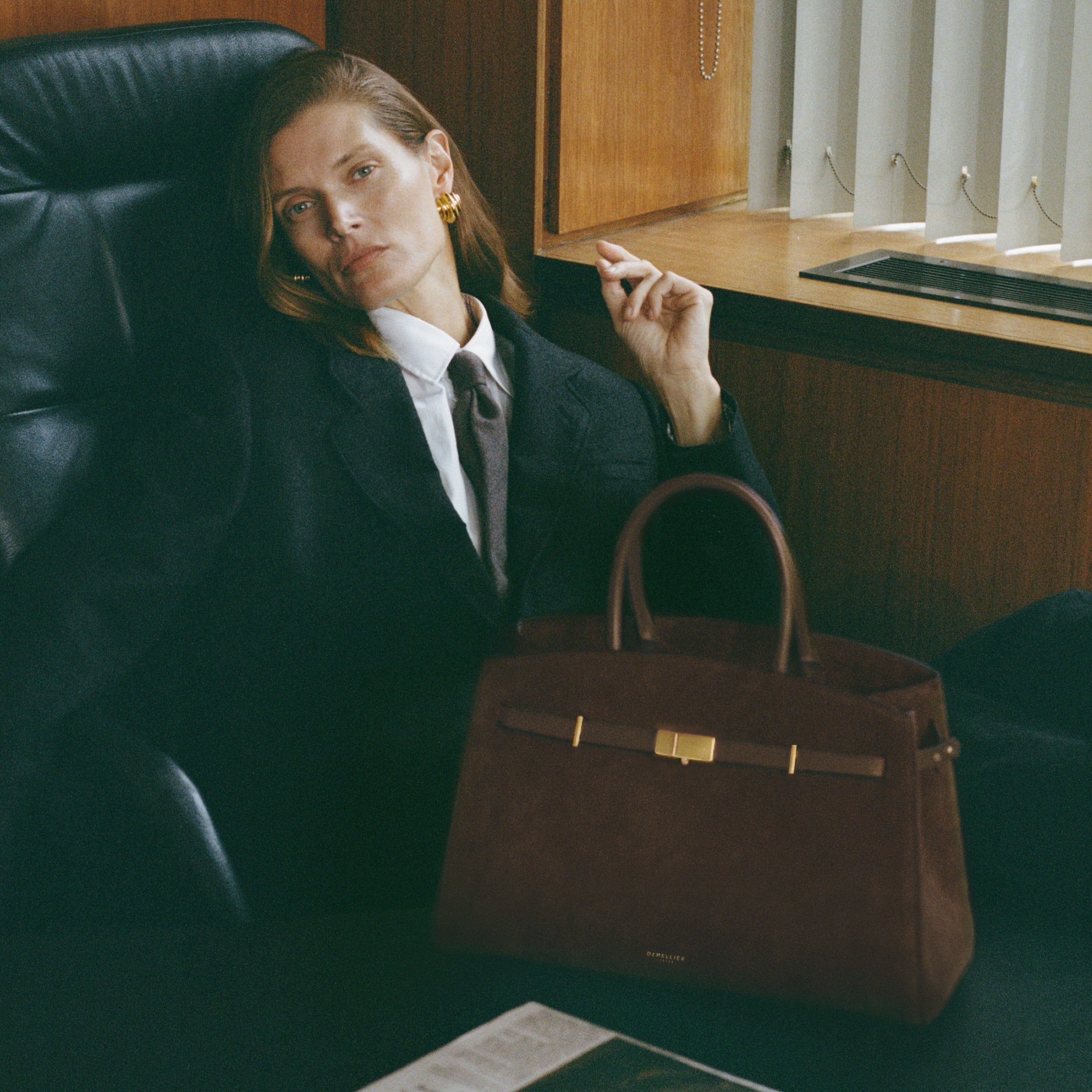 DeMellier The Midi Hudson mocha suede & mocha smooth