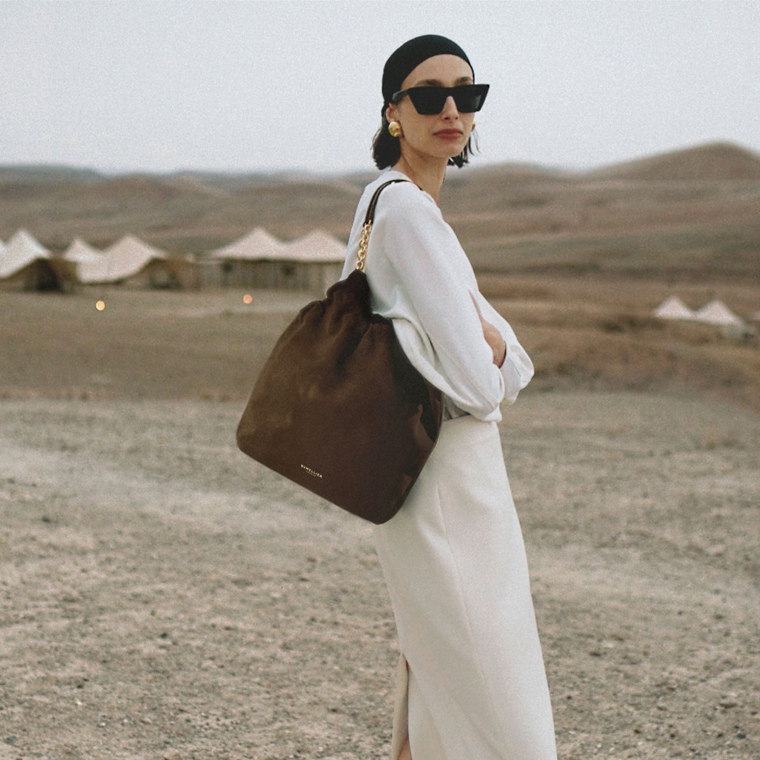 DeMellier The Miami mocha suede & mocha smooth