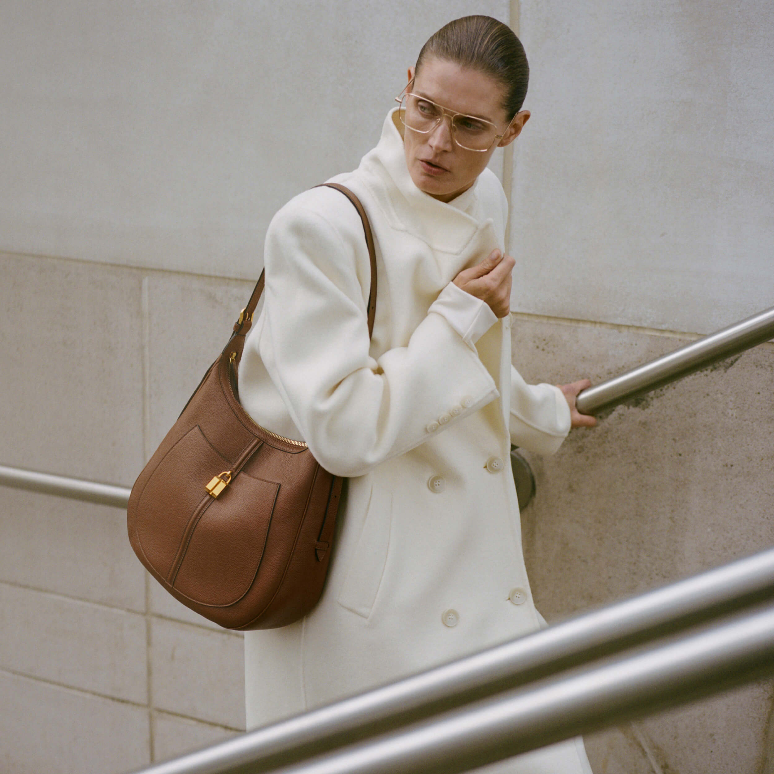 DeMellier The Siena Hobo tan small grain