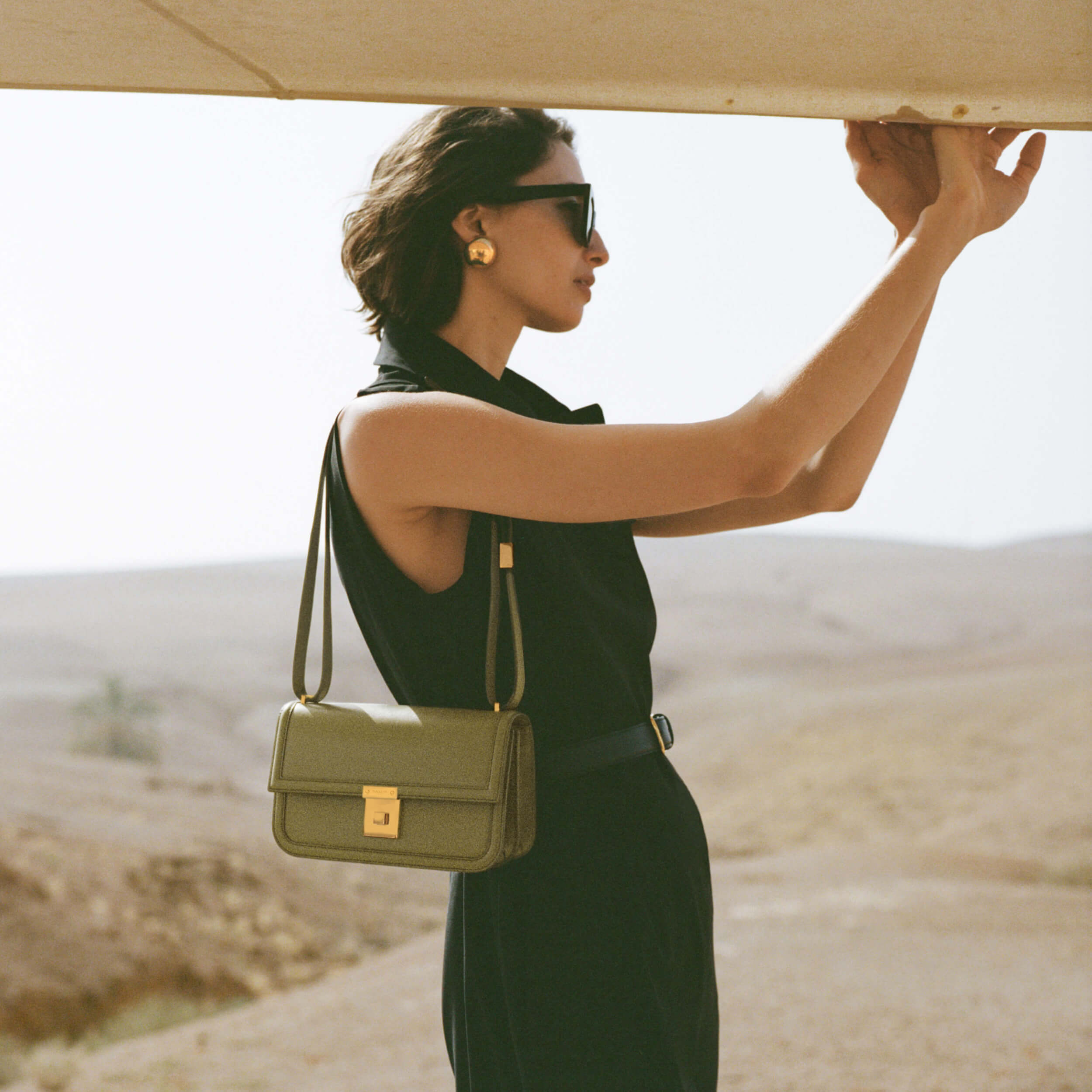 DeMellier The Paris Crossbody light olive smooth